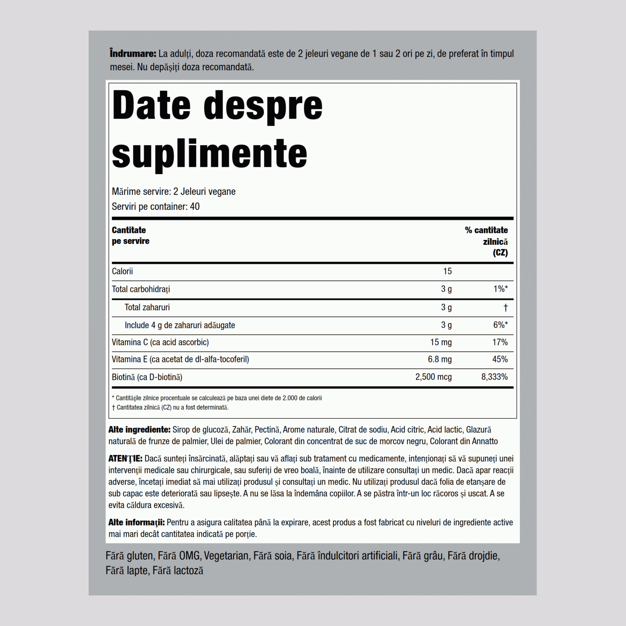 Gume pentru păr, piele și unghii 80 Gumate       