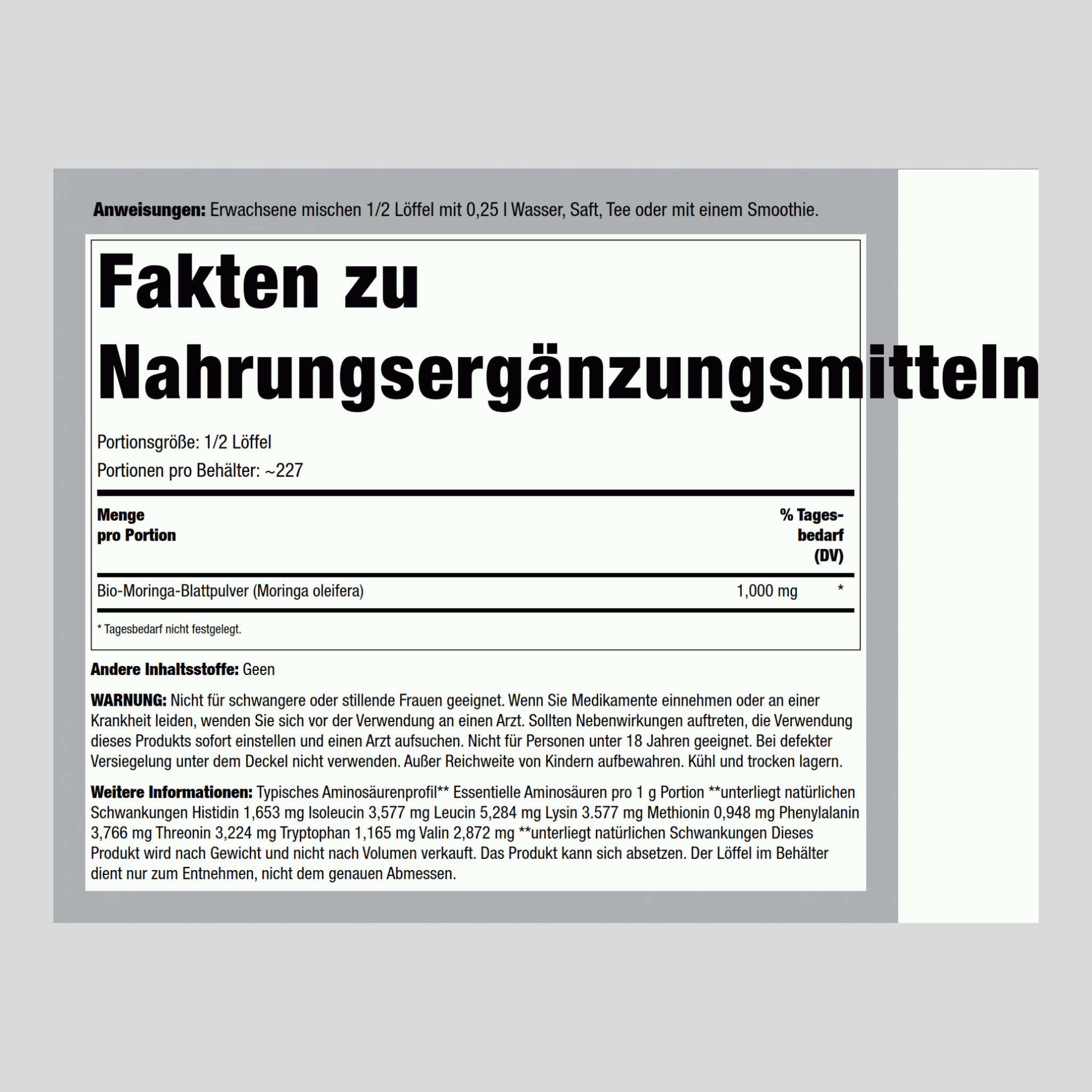 Meerrettichblatt-Pulver (Bio) 8 oz 227 g Flasche    