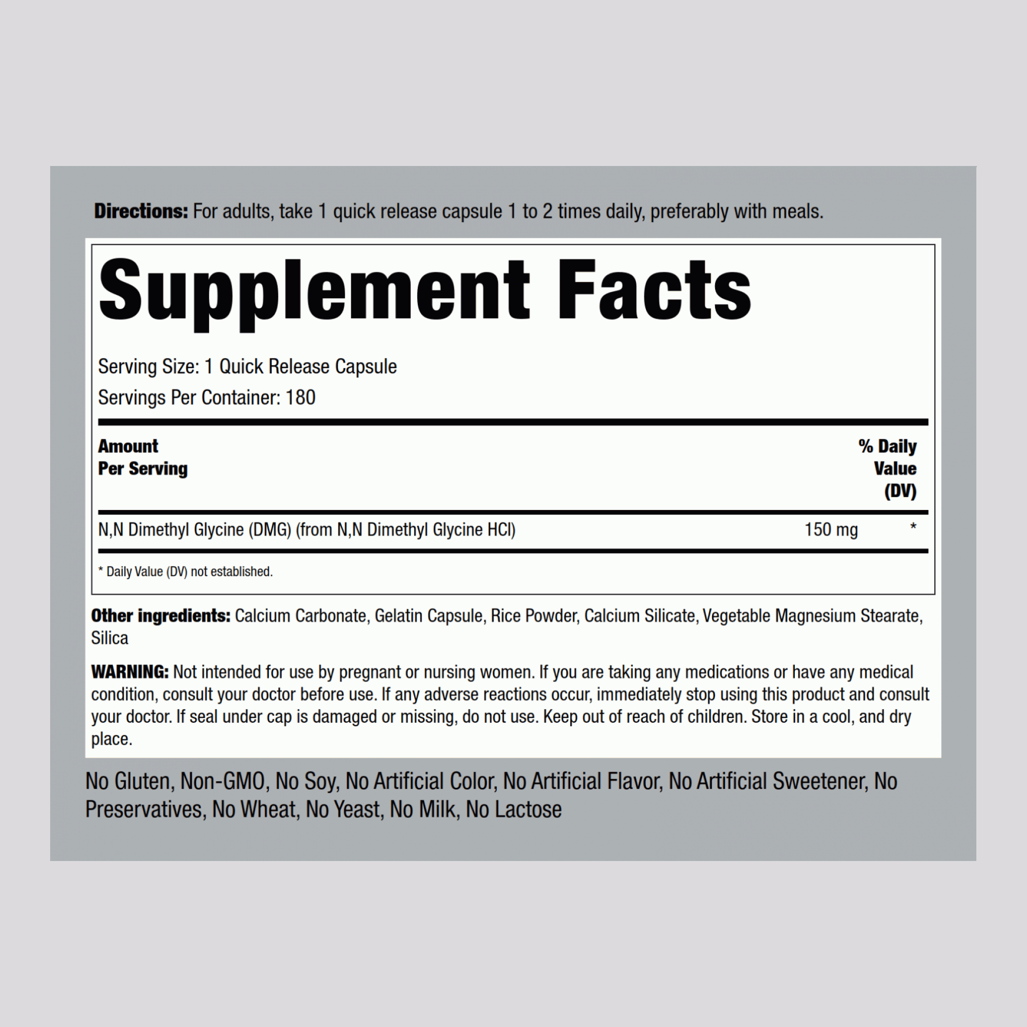 DMG (B-15), 150 mg, 180 Quick Release Capsules