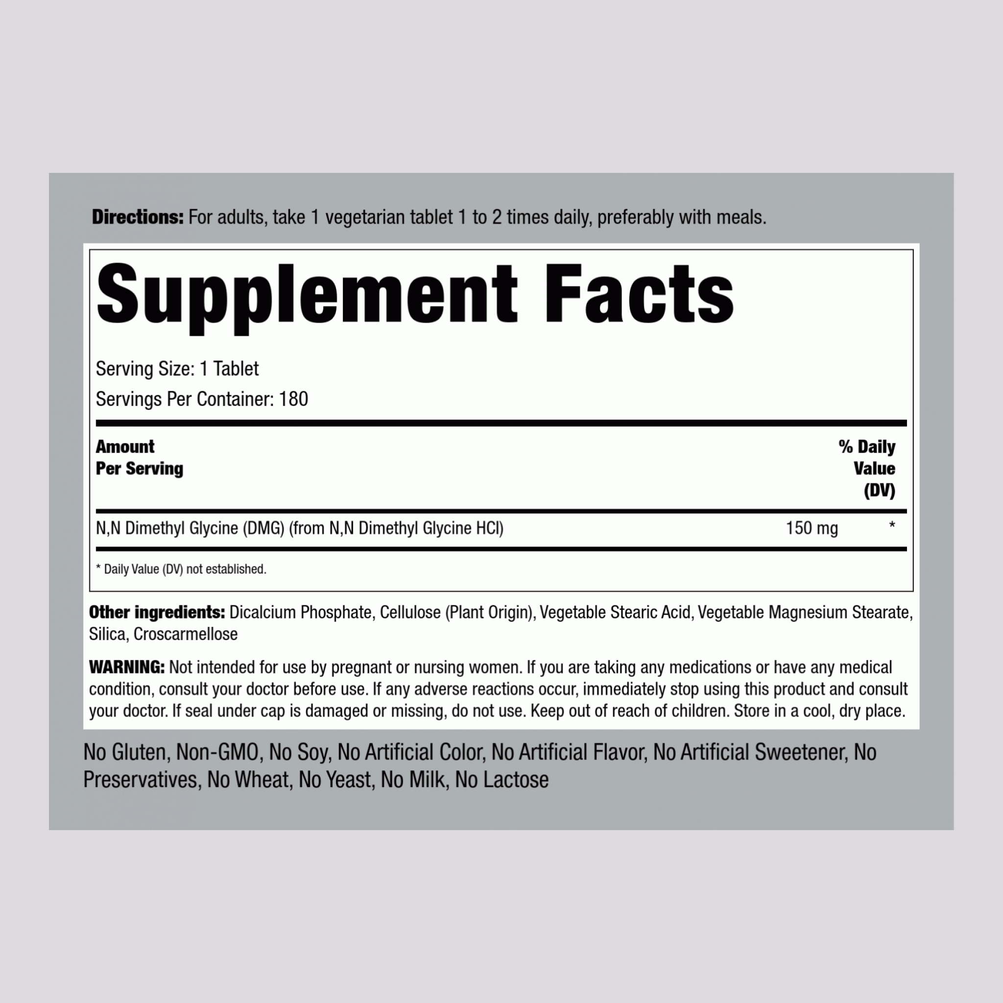 DMG (B-15), 150 mg, 180 Vegetarian Tablets