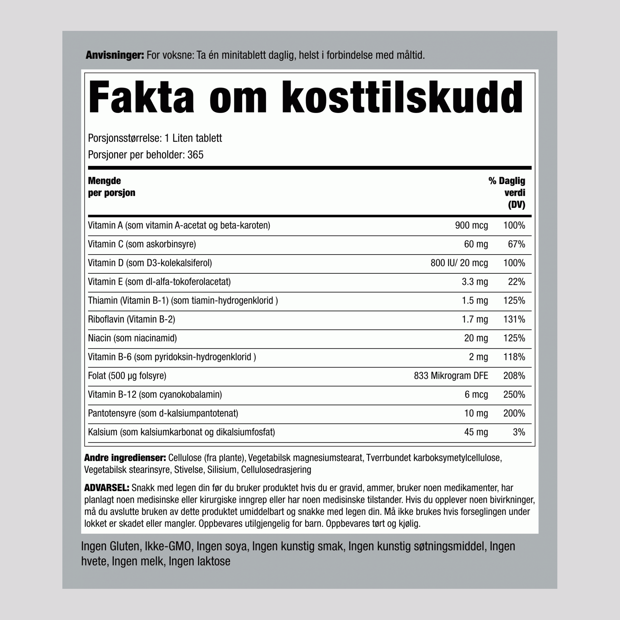 One Daily eterisk multi 365 Belagte tabletter 2 Flasker     