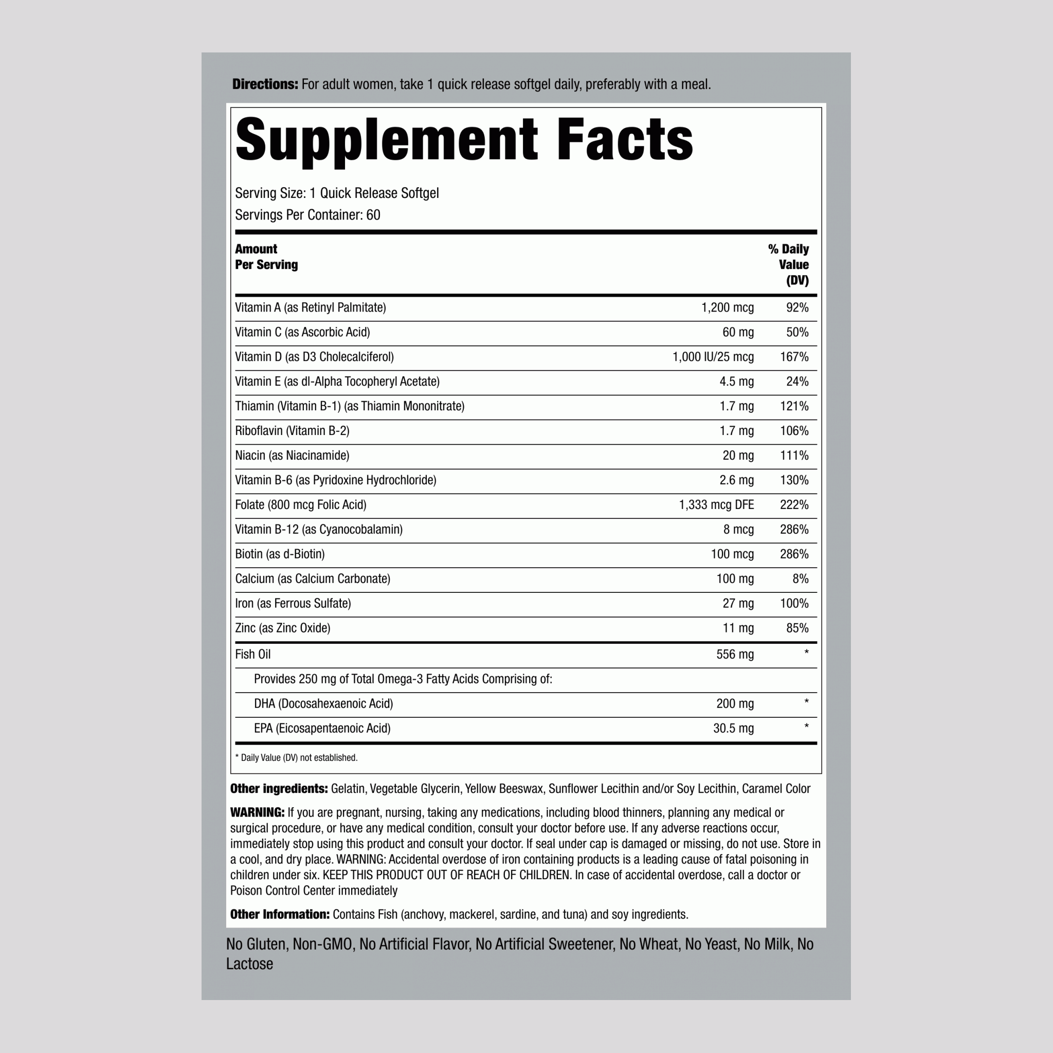 孕婦多種維生素 60 快速釋放軟膠囊       