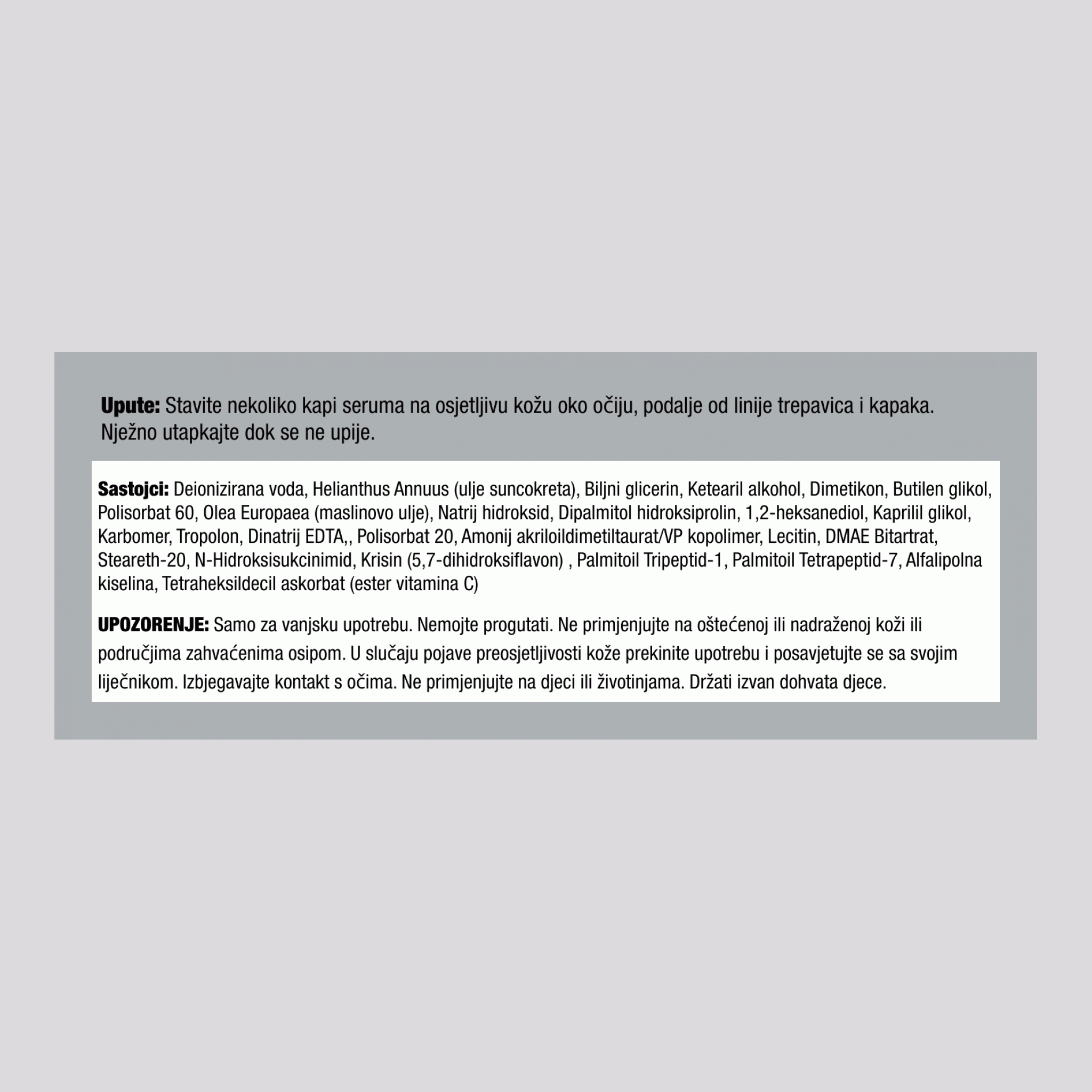 Serum za učvršćivanje oko očiju + alfa-lipoični, DMAE, esteri s vitaminom C 1 fl oz 30 mL Bočica s pumpicom    