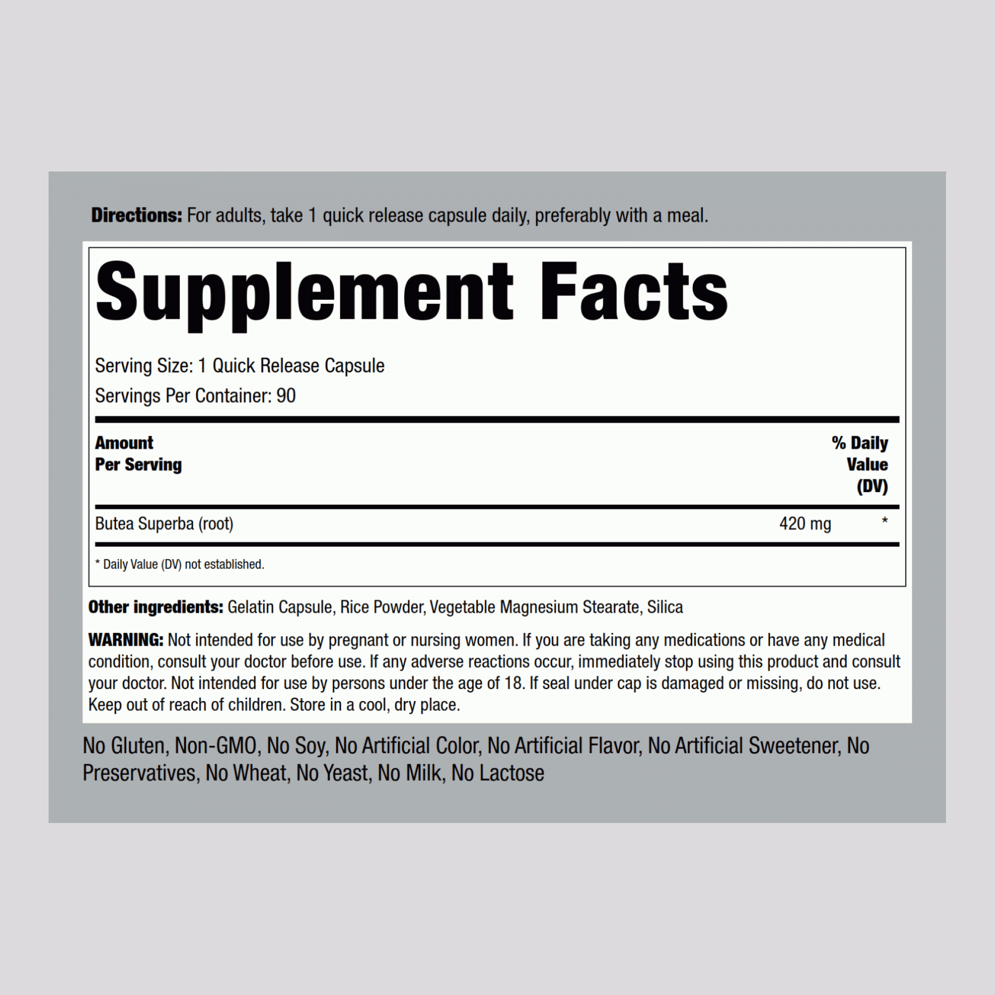 Butea Superba, 420 mg, 90 Quick Release Capsules
