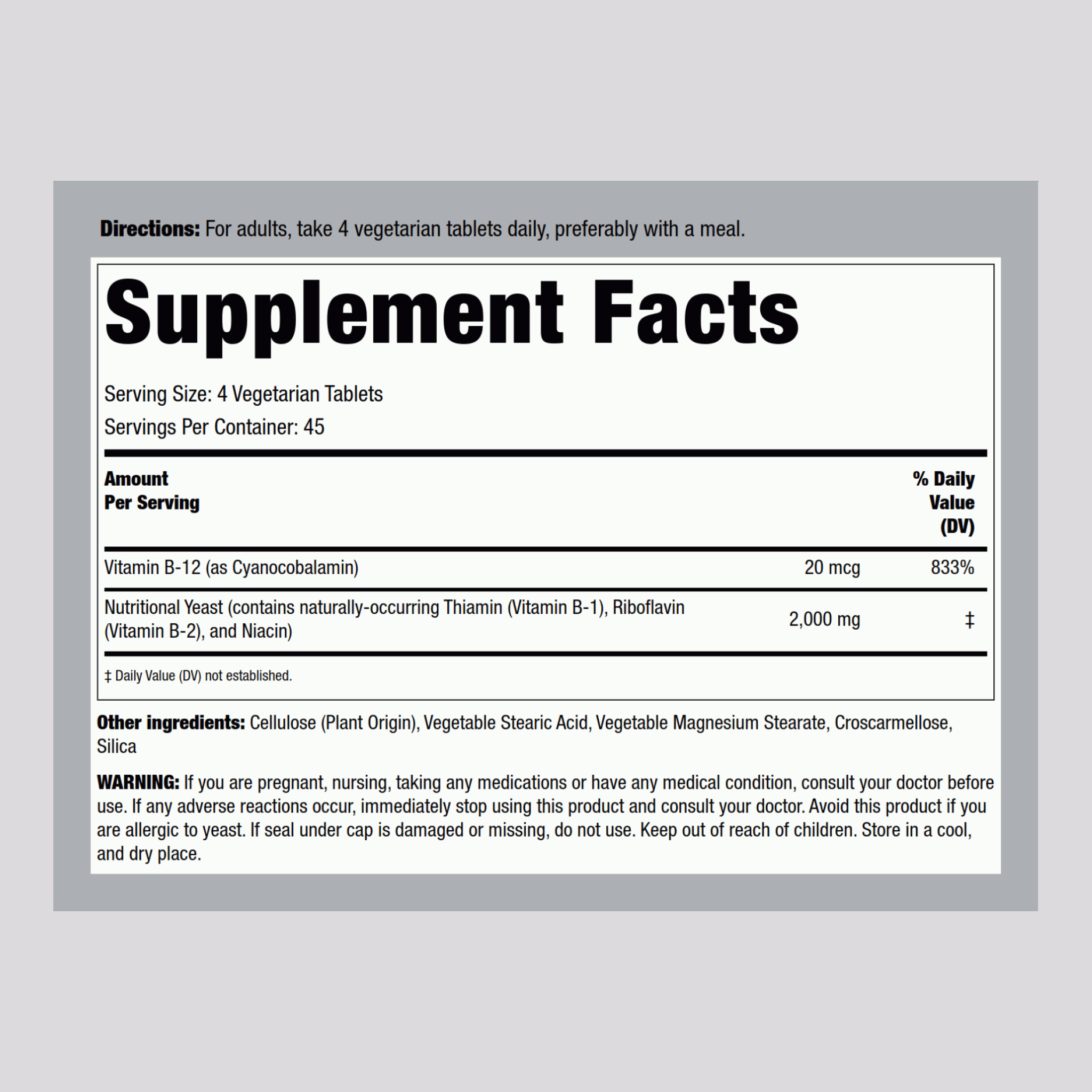 營養酵母,  180 錠劑