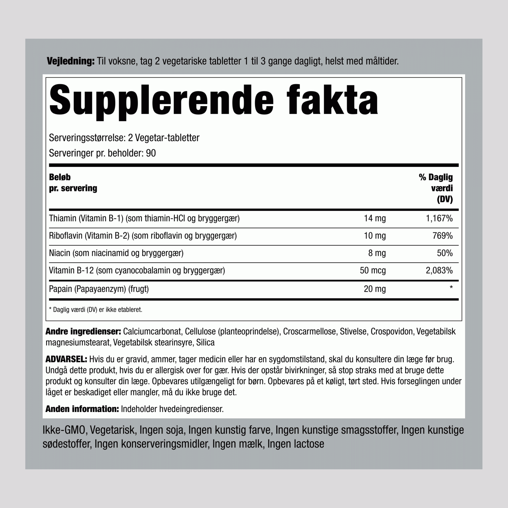 B Complex Plus Vitamin B-12 180 Tabletter       