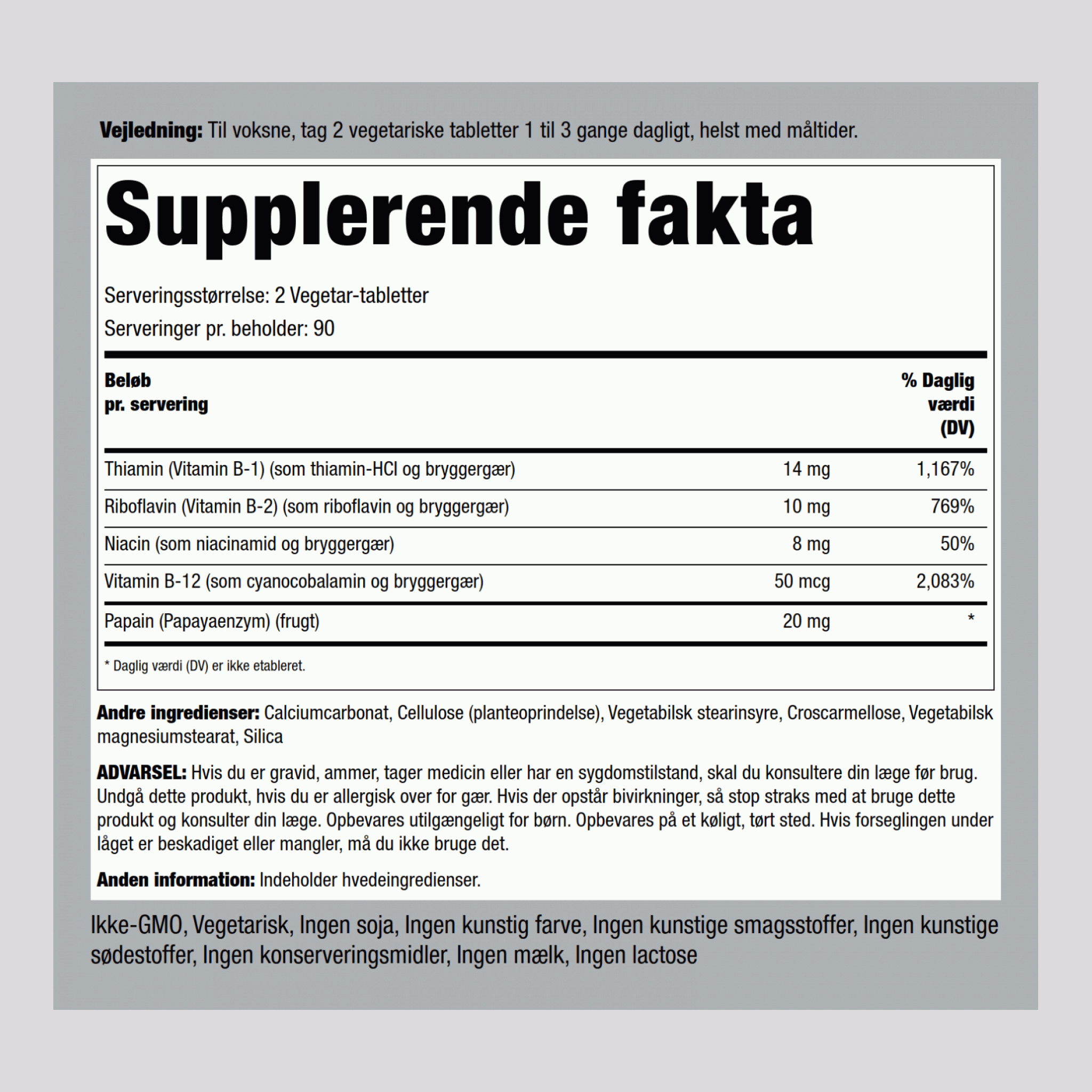 B Complex Plus Vitamin B-12 180 Tabletter       