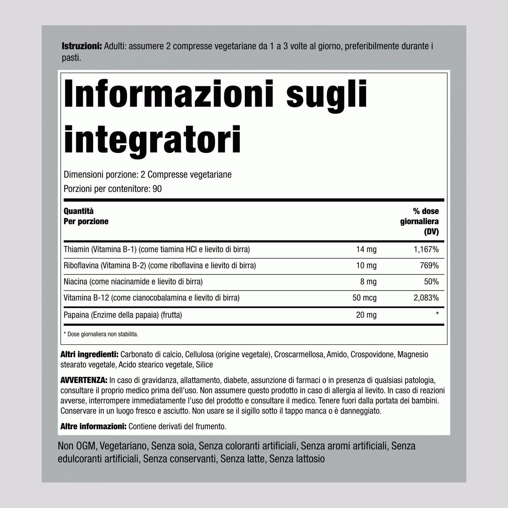 Complesso B più vitamina B-12,  180 Compresse 2 Bottiglie