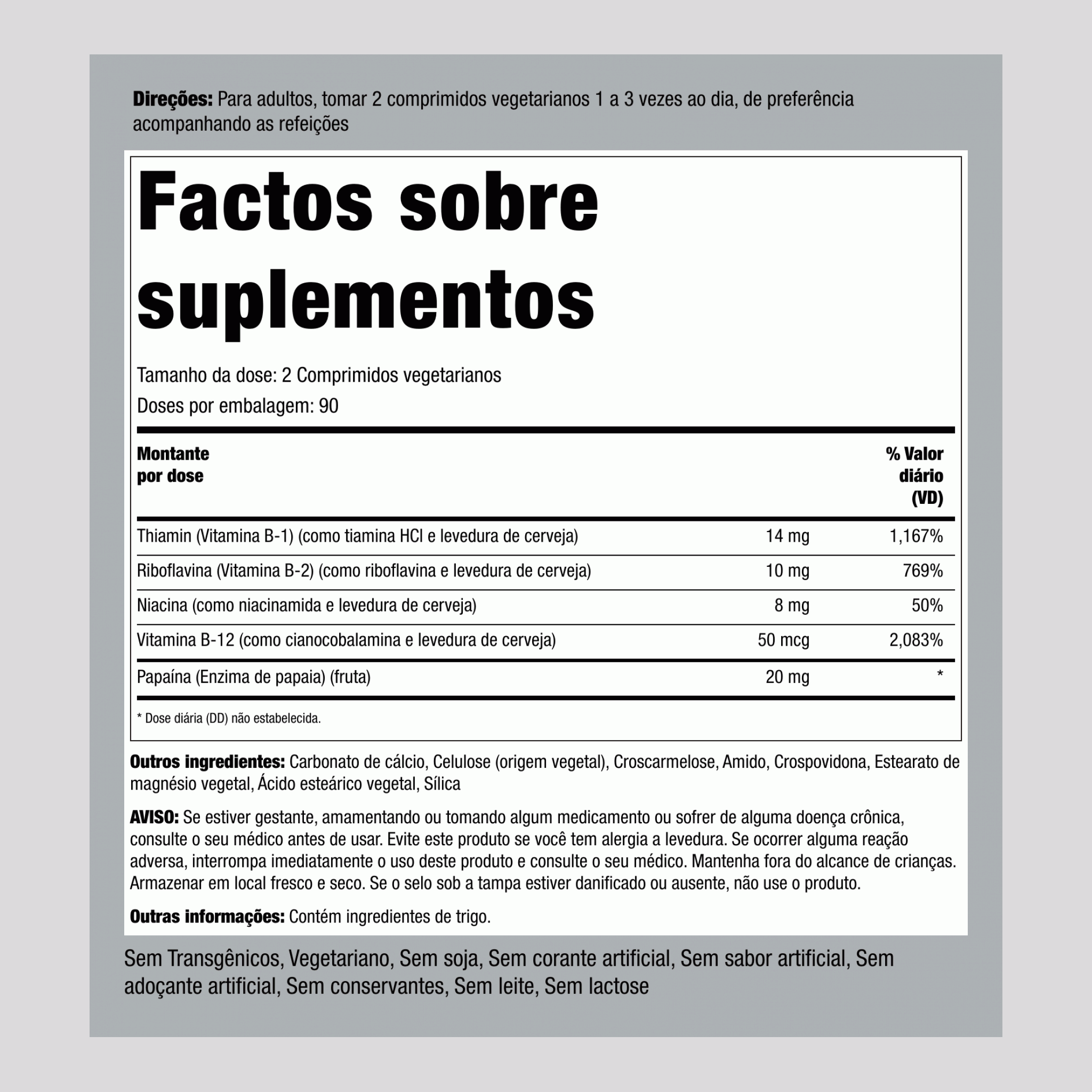 Complexo B Plus vitamina B-12,  180 Comprimidos 2 Frascos