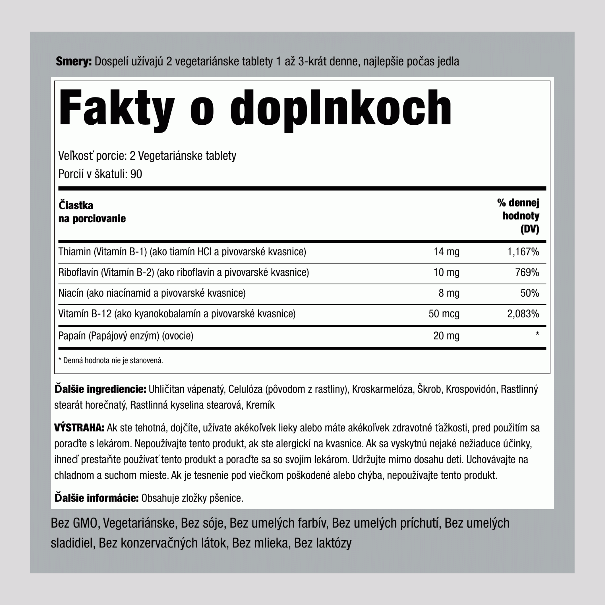 B-komplex a vitamín B-12,  180 Tablety 2 Fľaše