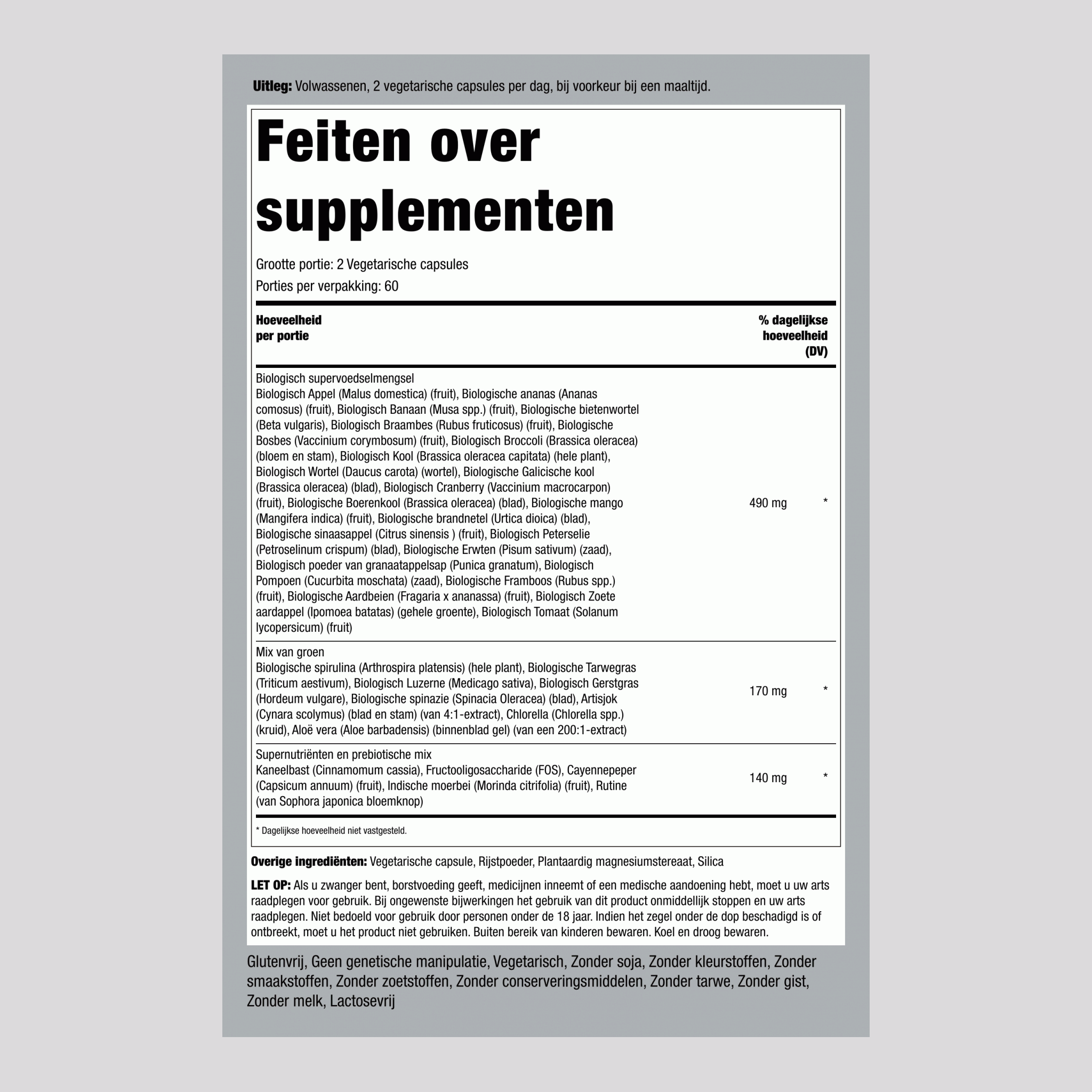 Superfruit- en -groentecapsules,  120 Vegetarische capsules