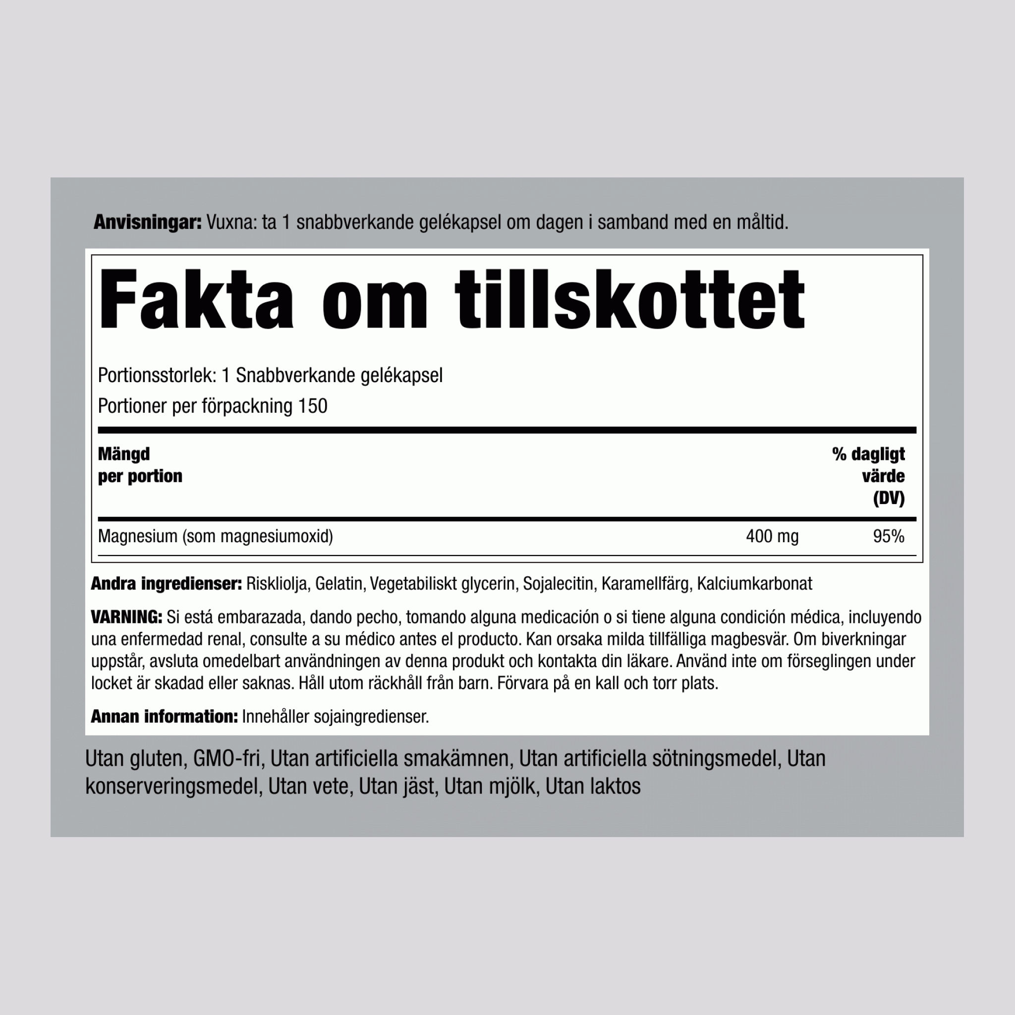 Magnezij 400 mg 150 Kapsule iz mehkega gela s hitrim sproščanjem 2 Steklenice   