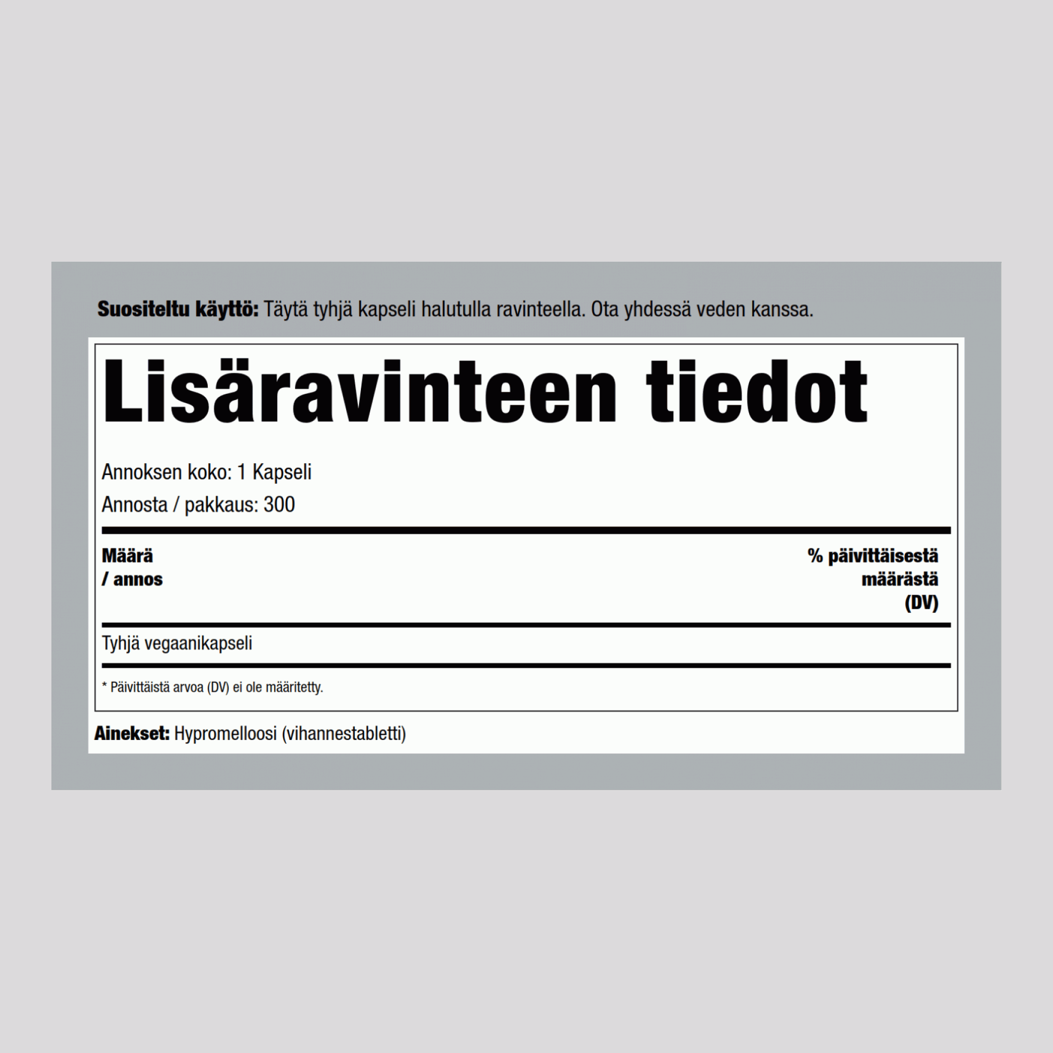 Tyhjät kasviskapselit 