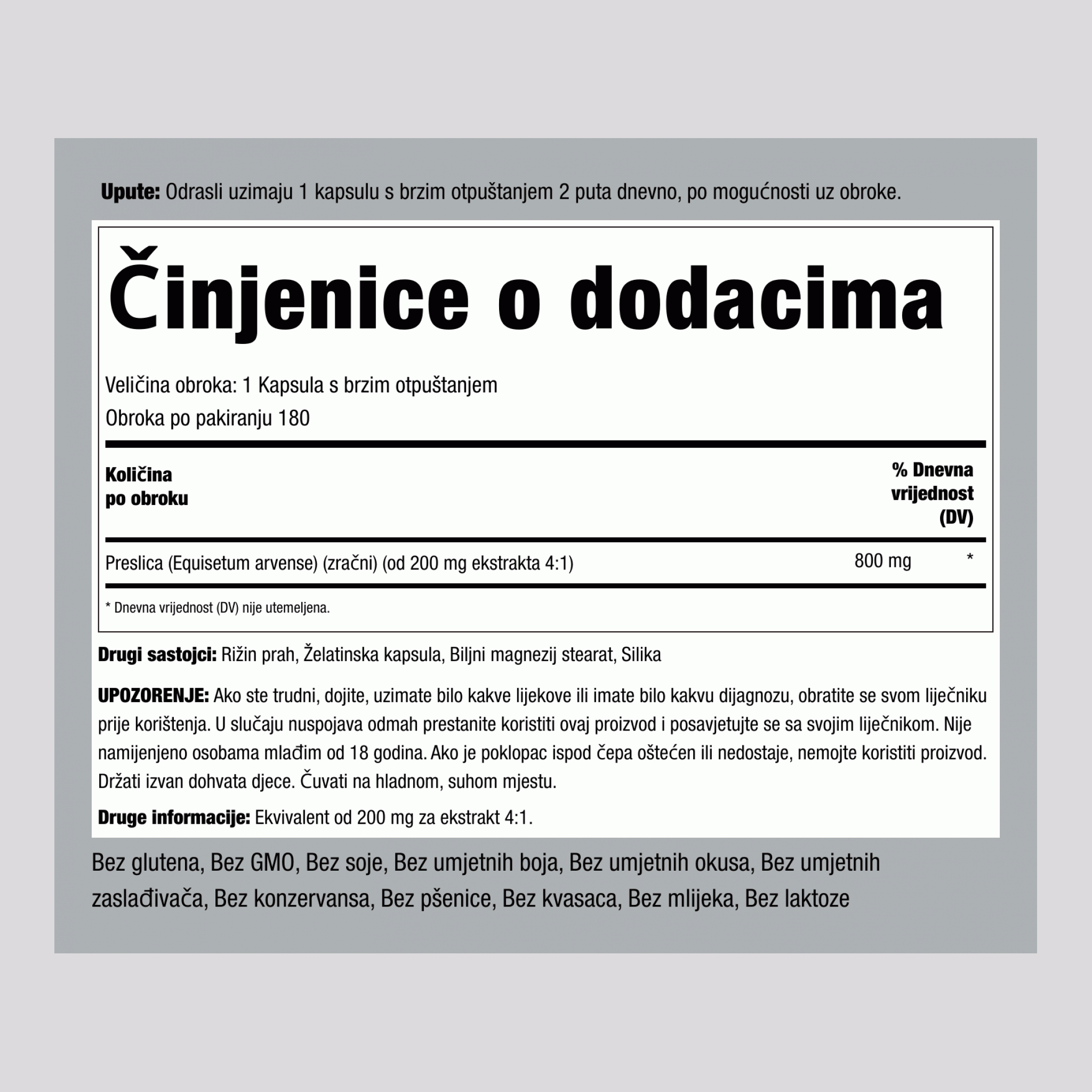 Preslica  800 mg 180 Kapsule s brzim otpuštanjem     