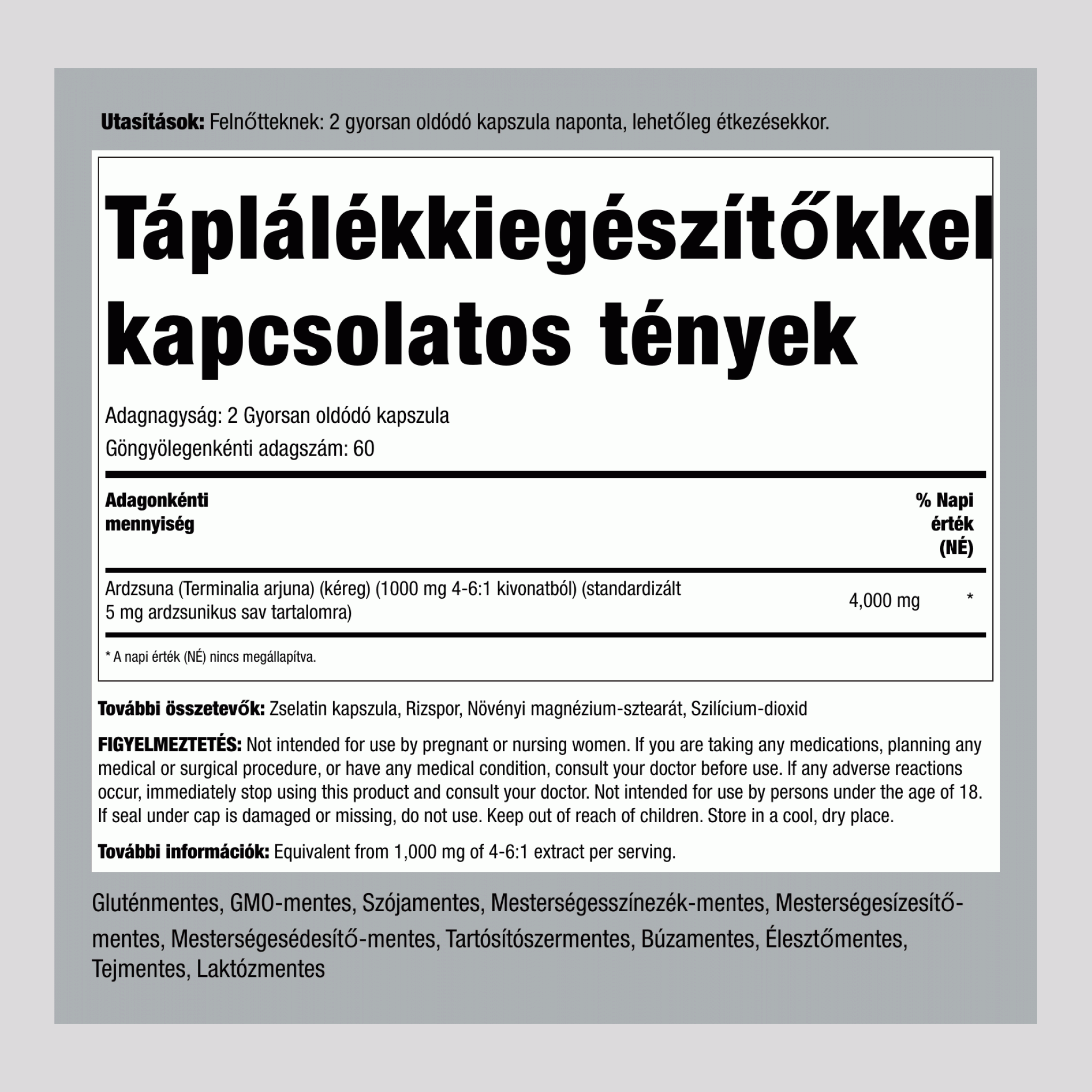 Arjuna 4000 mg (adagonként) 120 Gyorsan oldódó kapszula     
