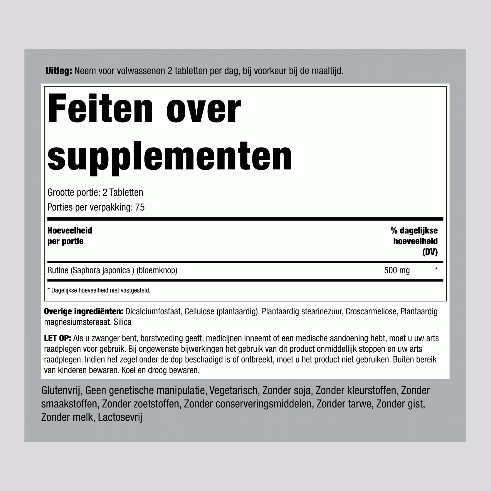 Rutin, 500 mg (per portie), 150 tabletten