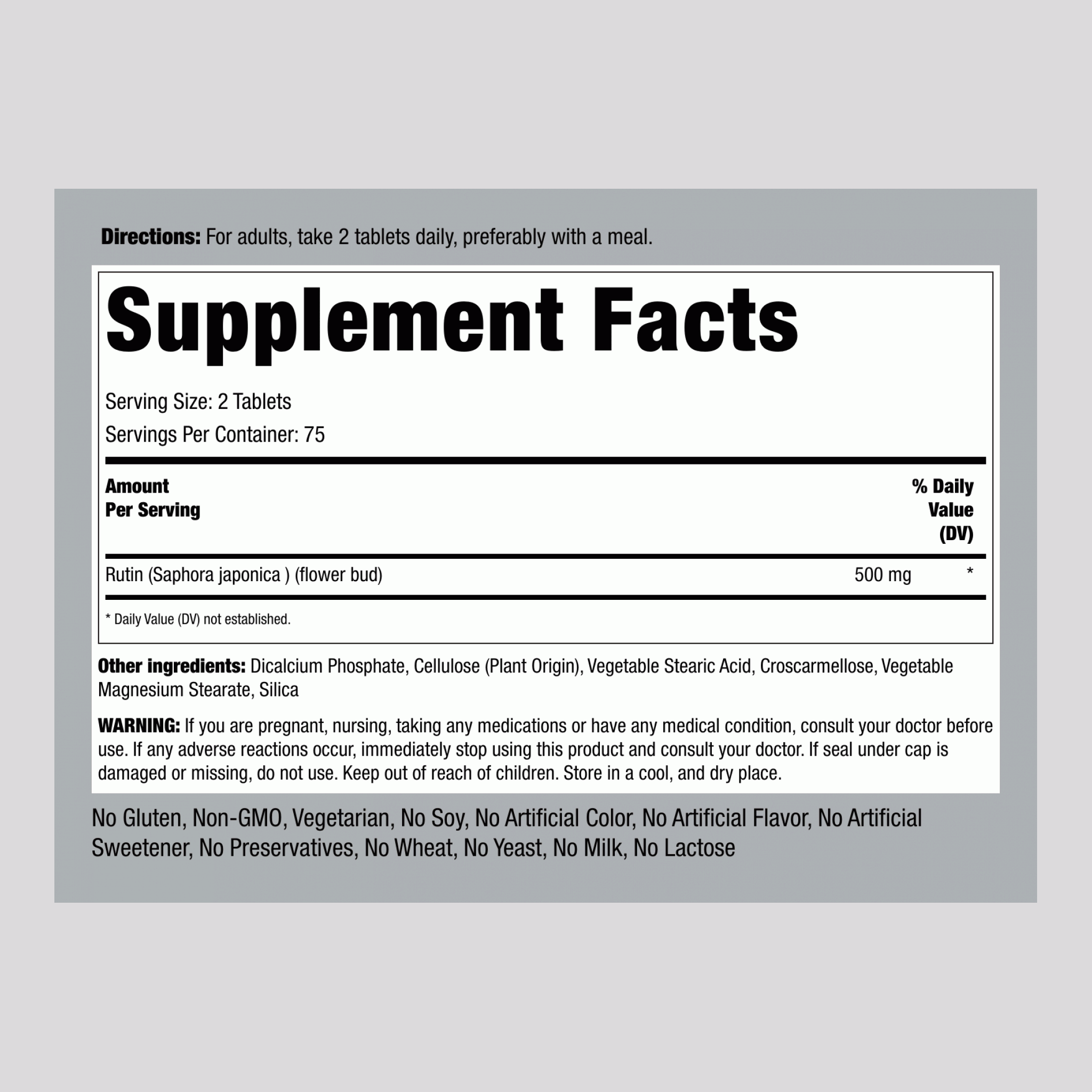 芦丁，每份500毫克，150片錠劑