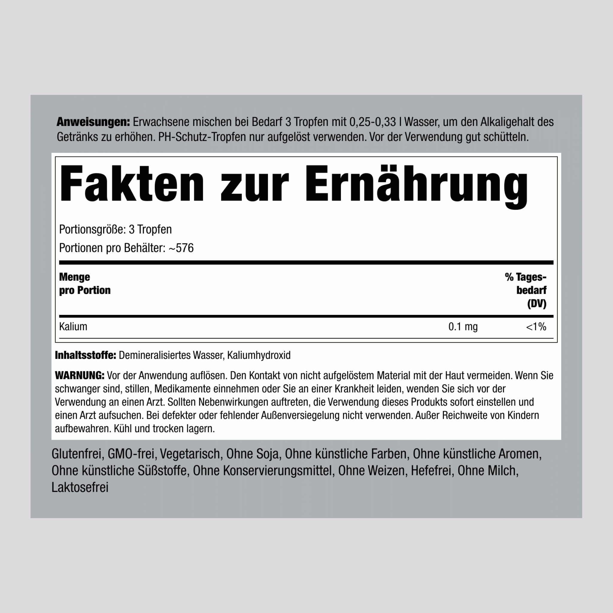 Alkaline-Booster-Tropfen für pH-Schutz,  2 fl oz 59 ml Tropfflasche 2 Tropfflaschen