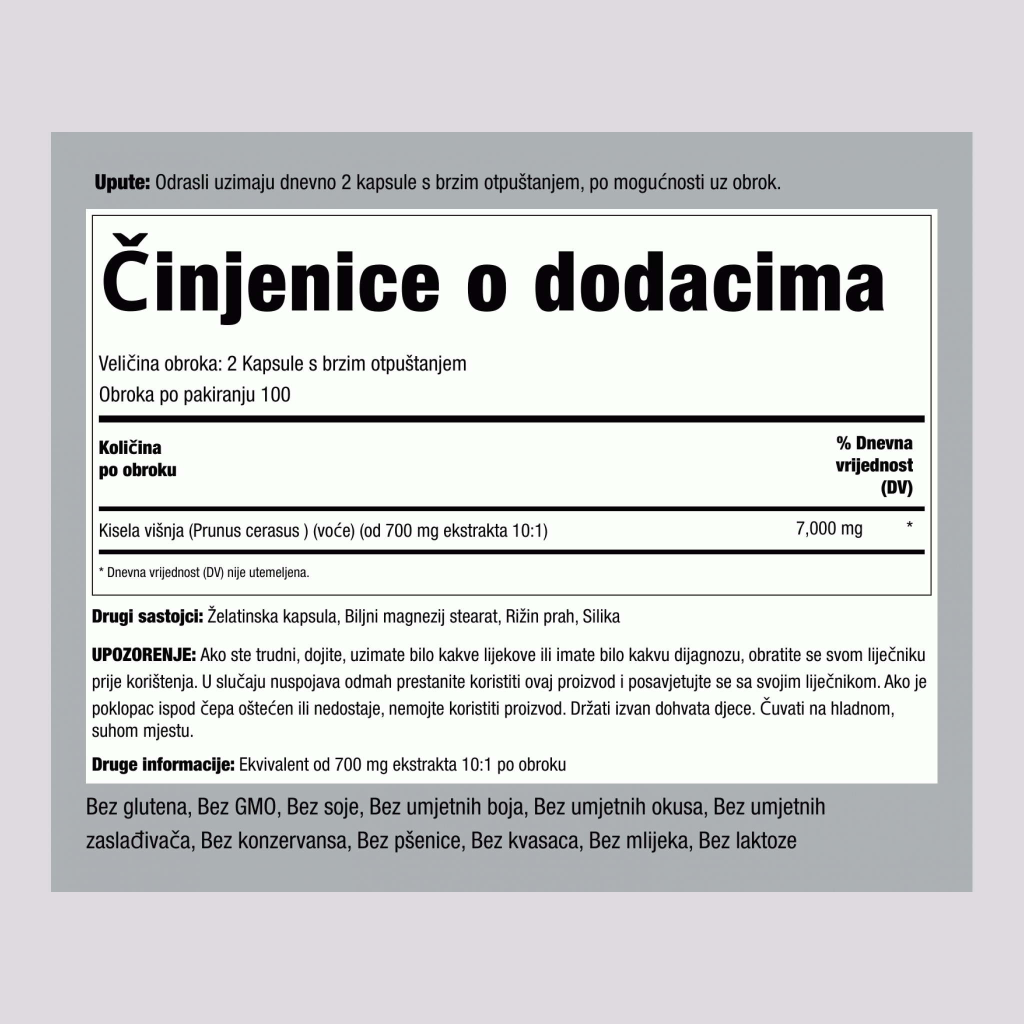 Ultra gorka višnja  7000 mg (po obroku) 200 Kapsule s brzim otpuštanjem     
