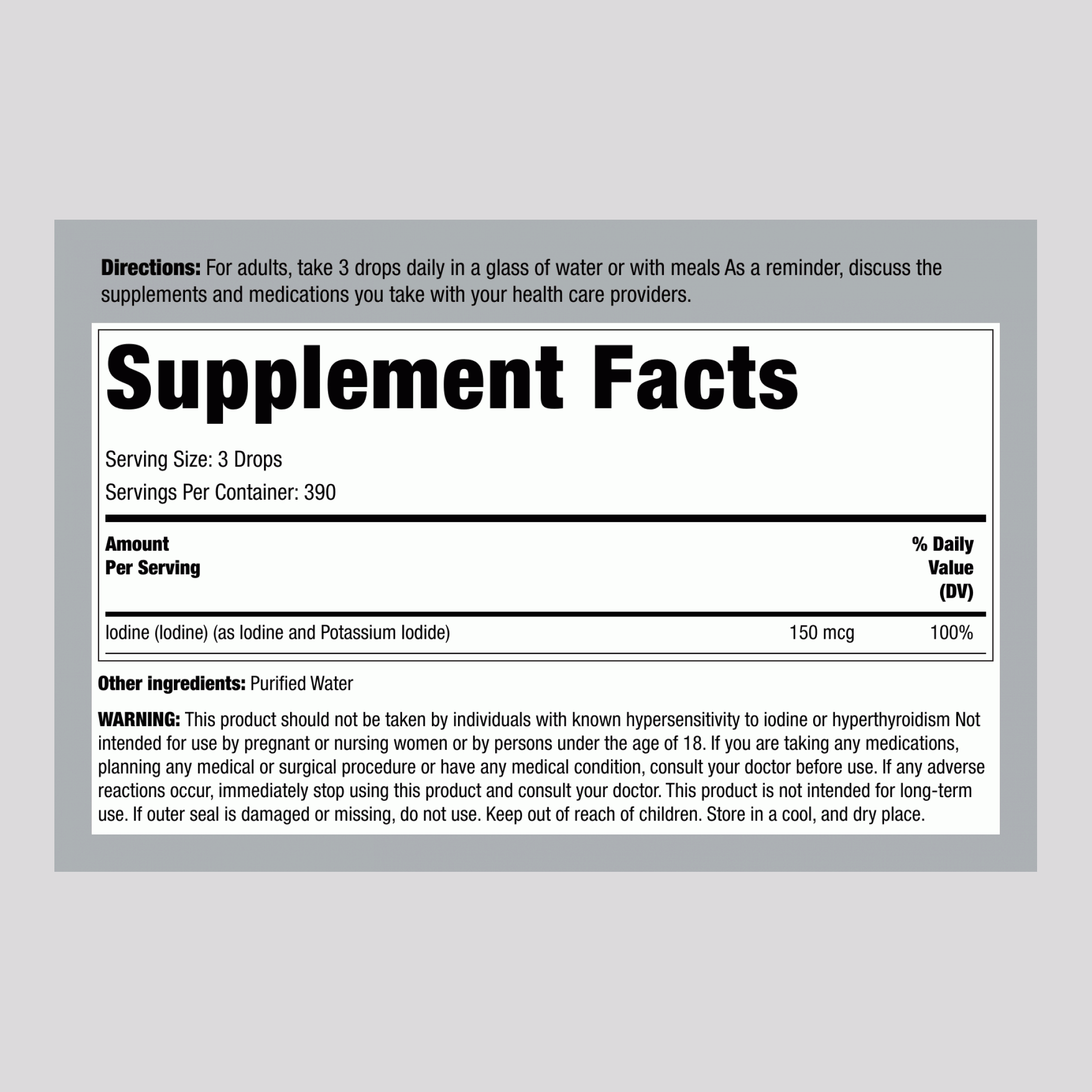 Liquid Iodine, 2 fl oz (59 mL) Dropper Bottle