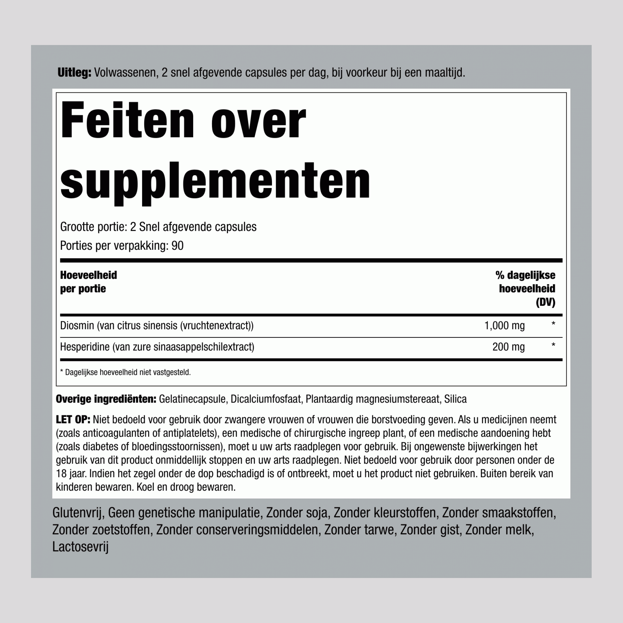 Diosmin met hesperidine 1200 mg 180 Snel afgevende capsules