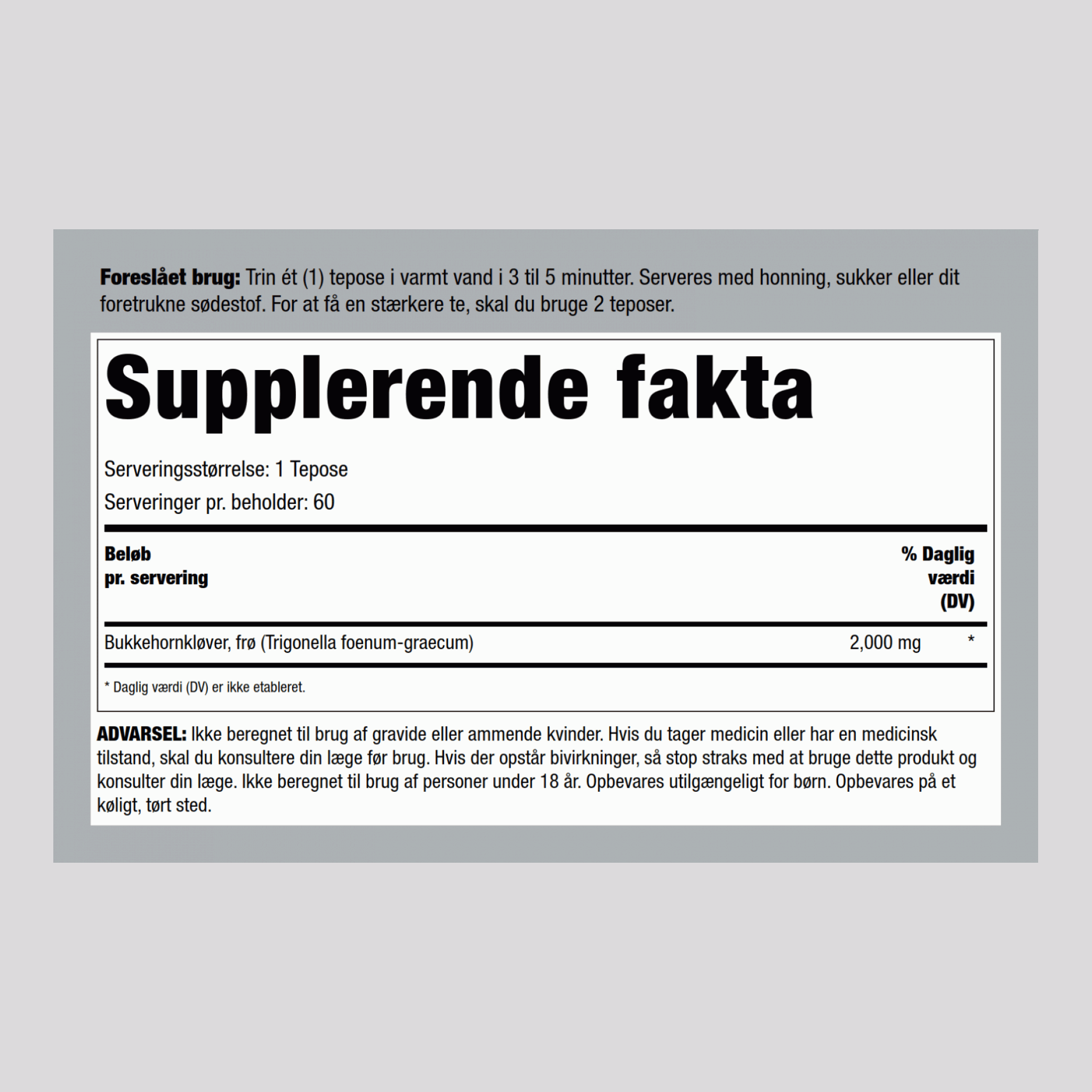 Bukkehorn Te  2000 mg 50 Teposer     