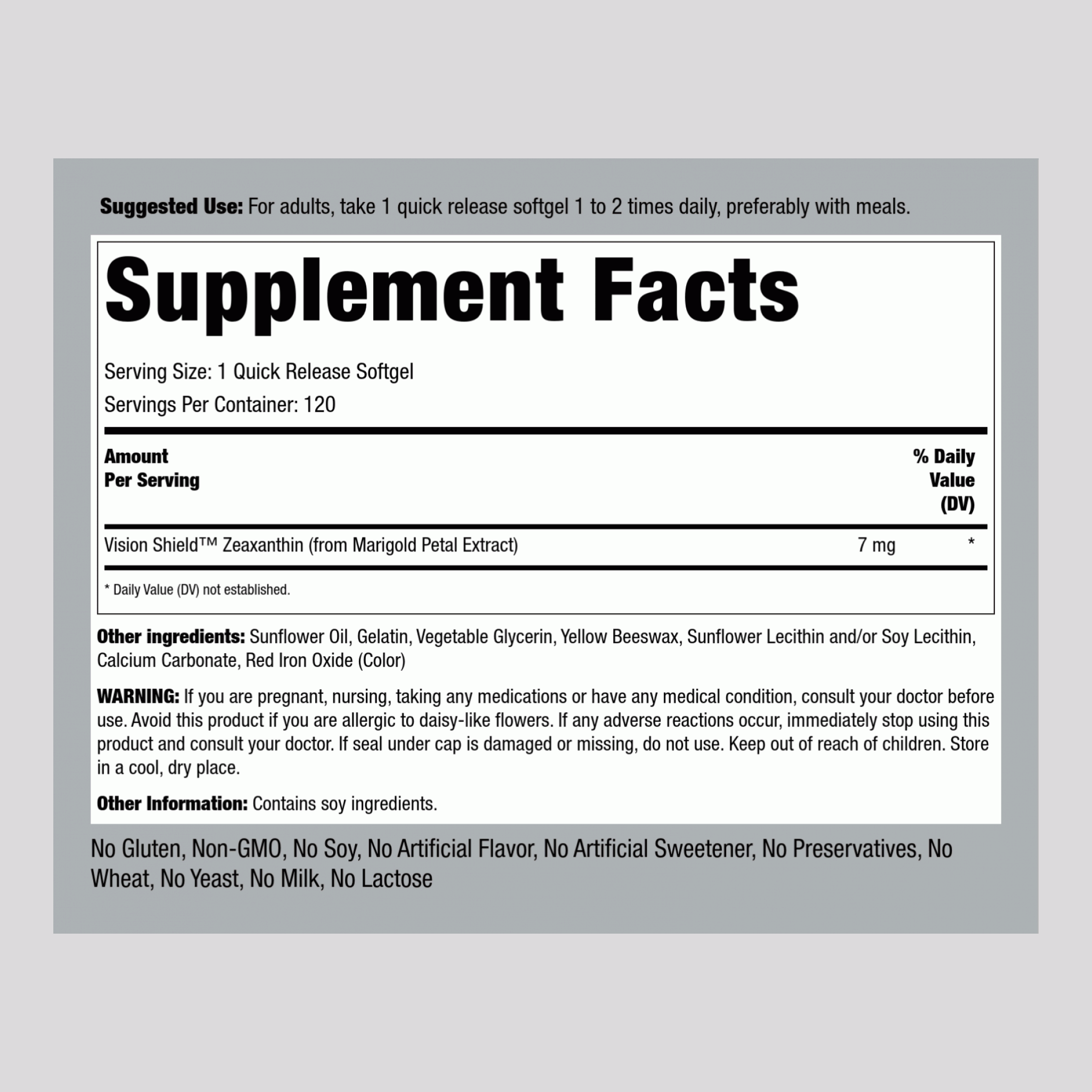 Zeaxanthin, 7 mg, 120 Quick Release Softgels