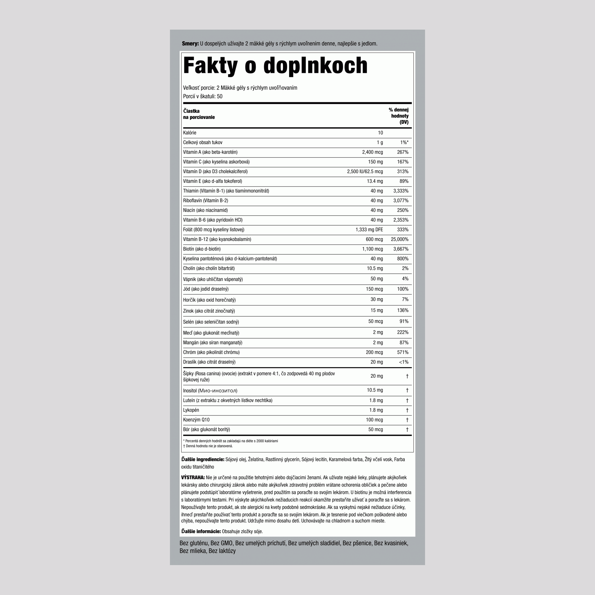 Multi-Vita (multivitamínové minerály) 100 Mäkké gély s rýchlym uvoľňovaním       