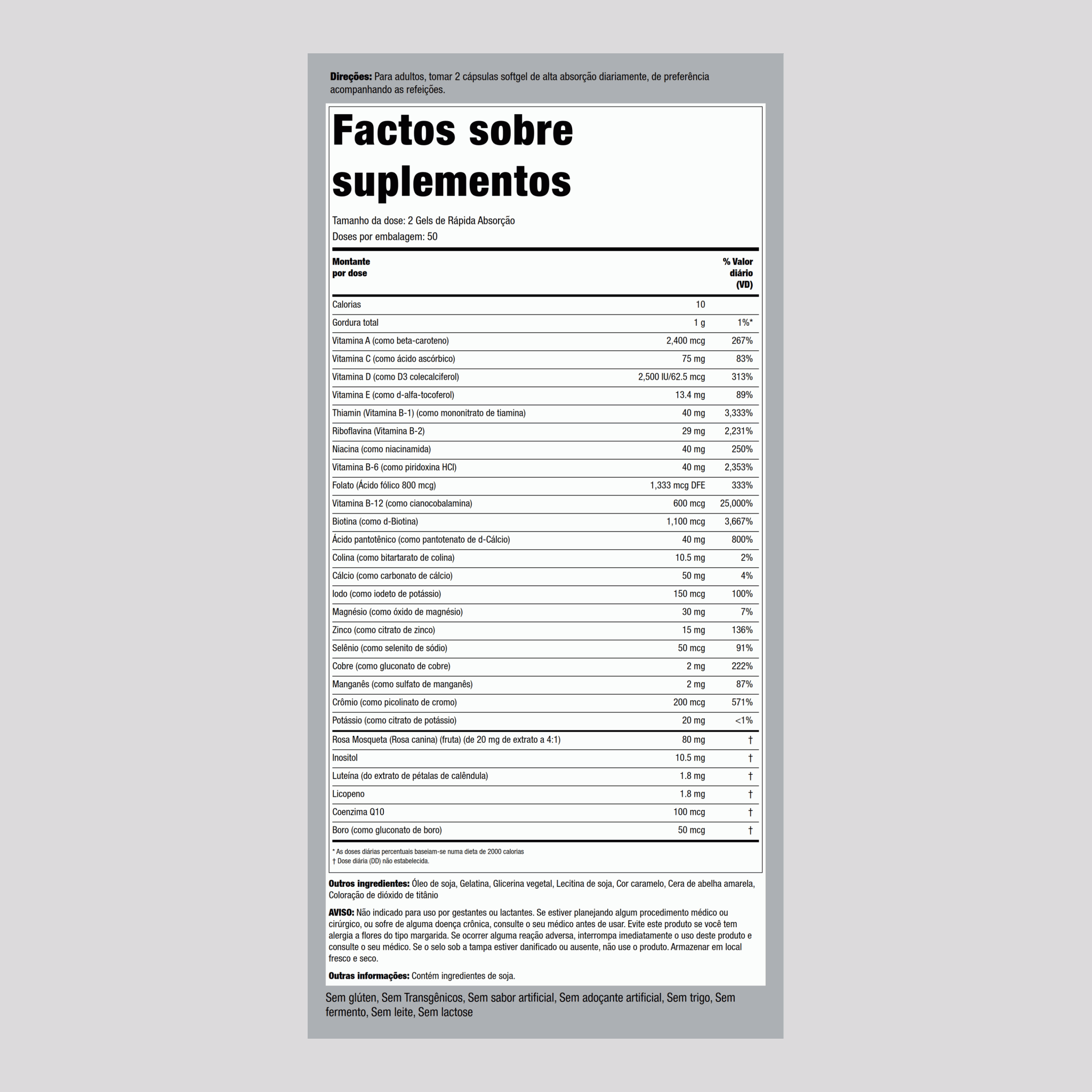 Multi-Vita (minéraux multi-vitaminés),  100 Capsules molles à libération rapide 2 Bouteilles