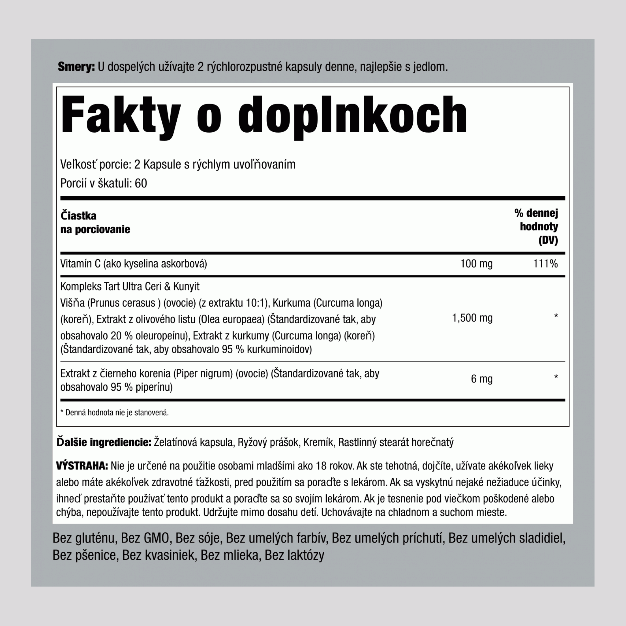 Kurkuma s višňou 120 Vegetariánske kapsuly       