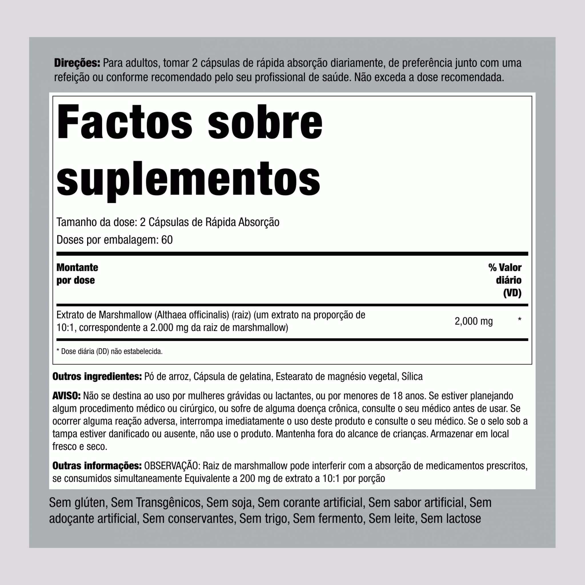 Alteia 2000 mg 120 Cápsulas de Rápida Absorção