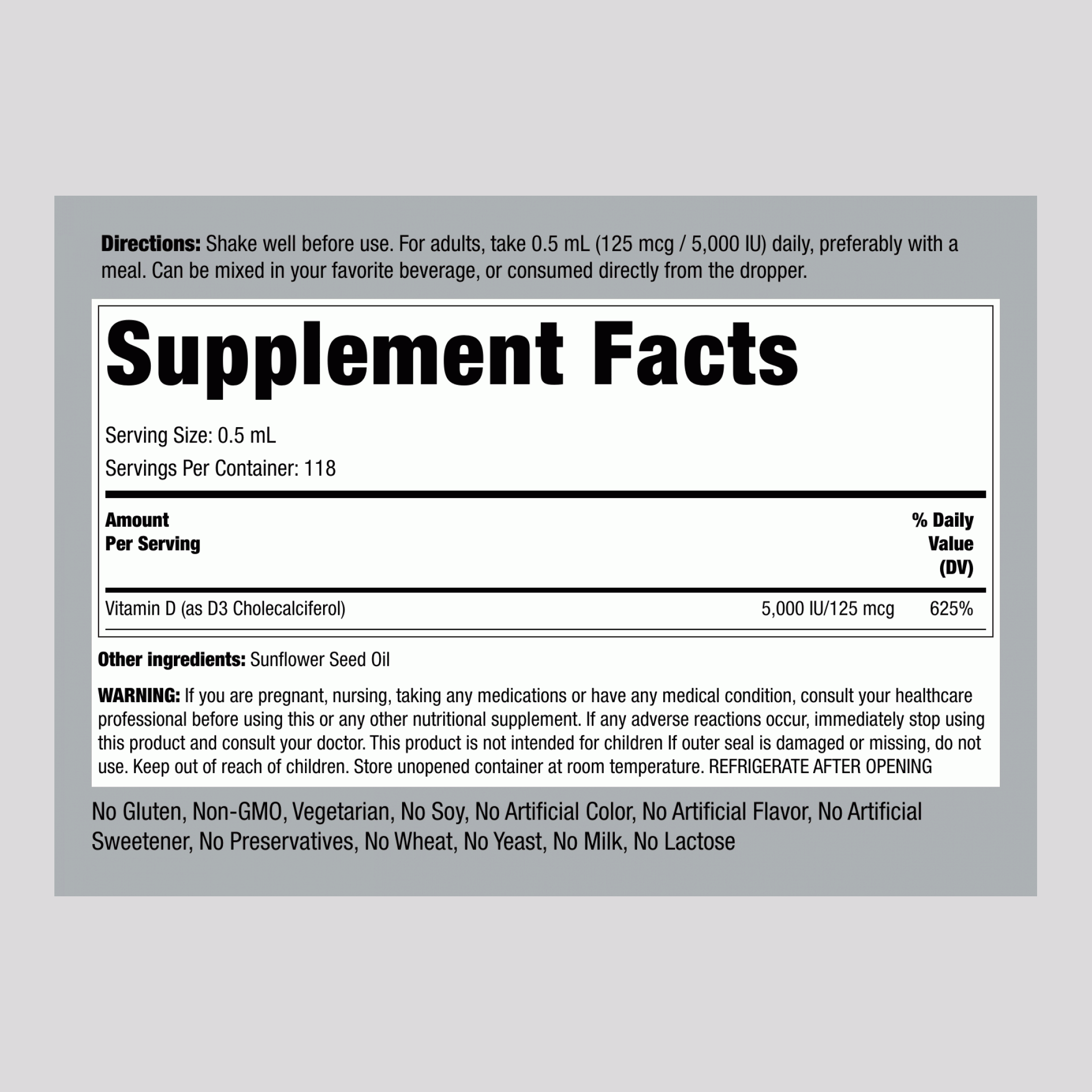 維生素 D3液 , 5000 IU 2 fl oz 59 ml 滴管瓶 3 硫酸胍基丁胺