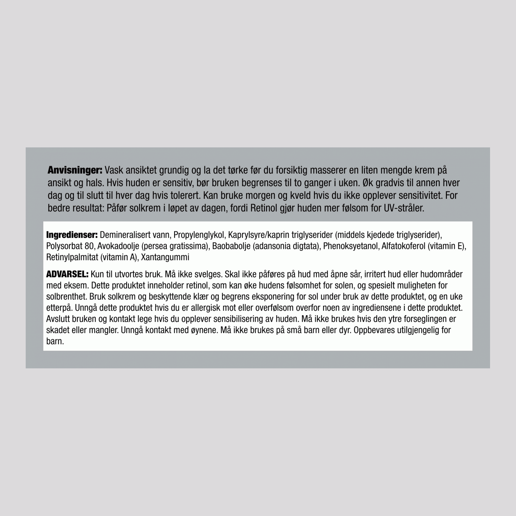 Retinolserum 2 ounce 59 mL Pipetteflaske    