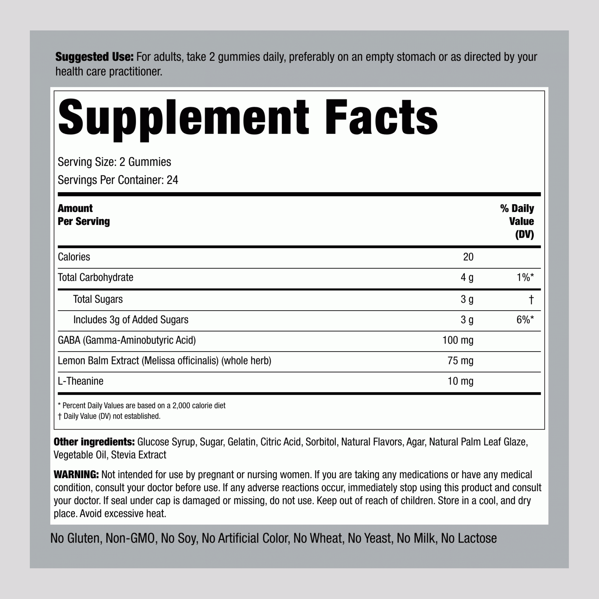 舒緩壓力支持 + GABA & L-茶胺酸（美味檸檬和草莓），60顆軟糖，2瓶裝