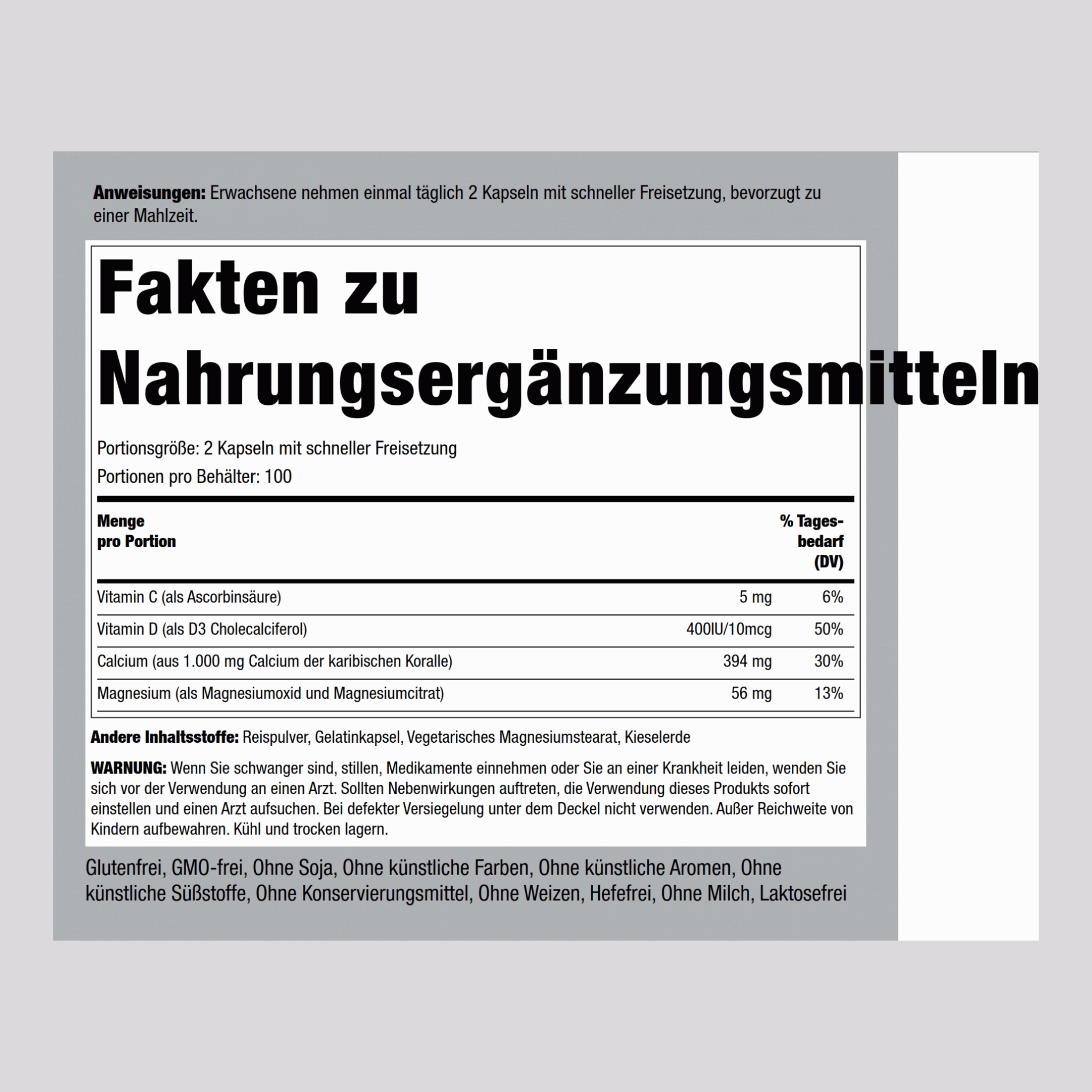 Ultra Korallenkalzium Komplex 1000 mg 200 Kapseln mit schneller Freisetzung     