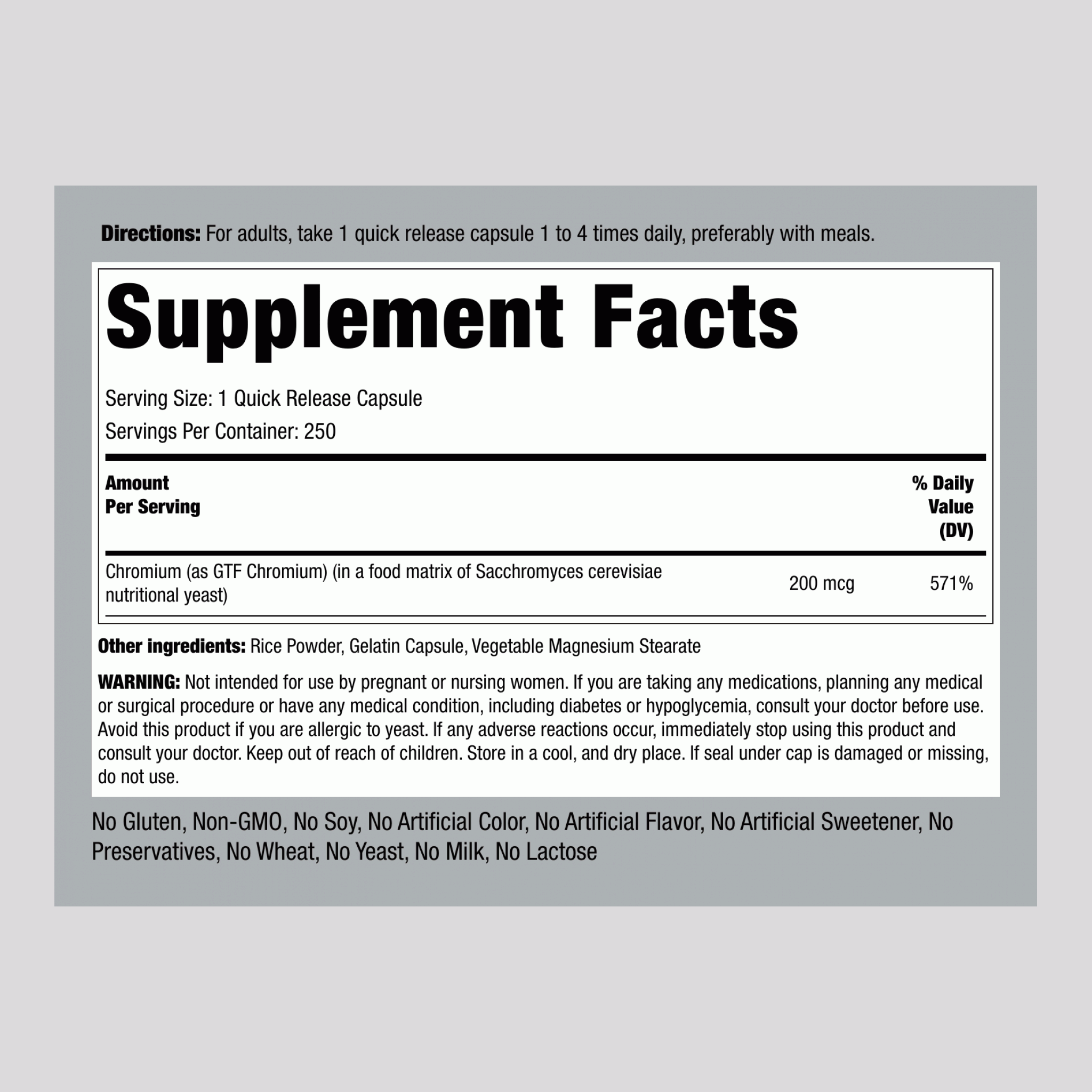 葡萄糖基轉移酶鉻膠囊  200 mcg 250 快速釋放膠囊     