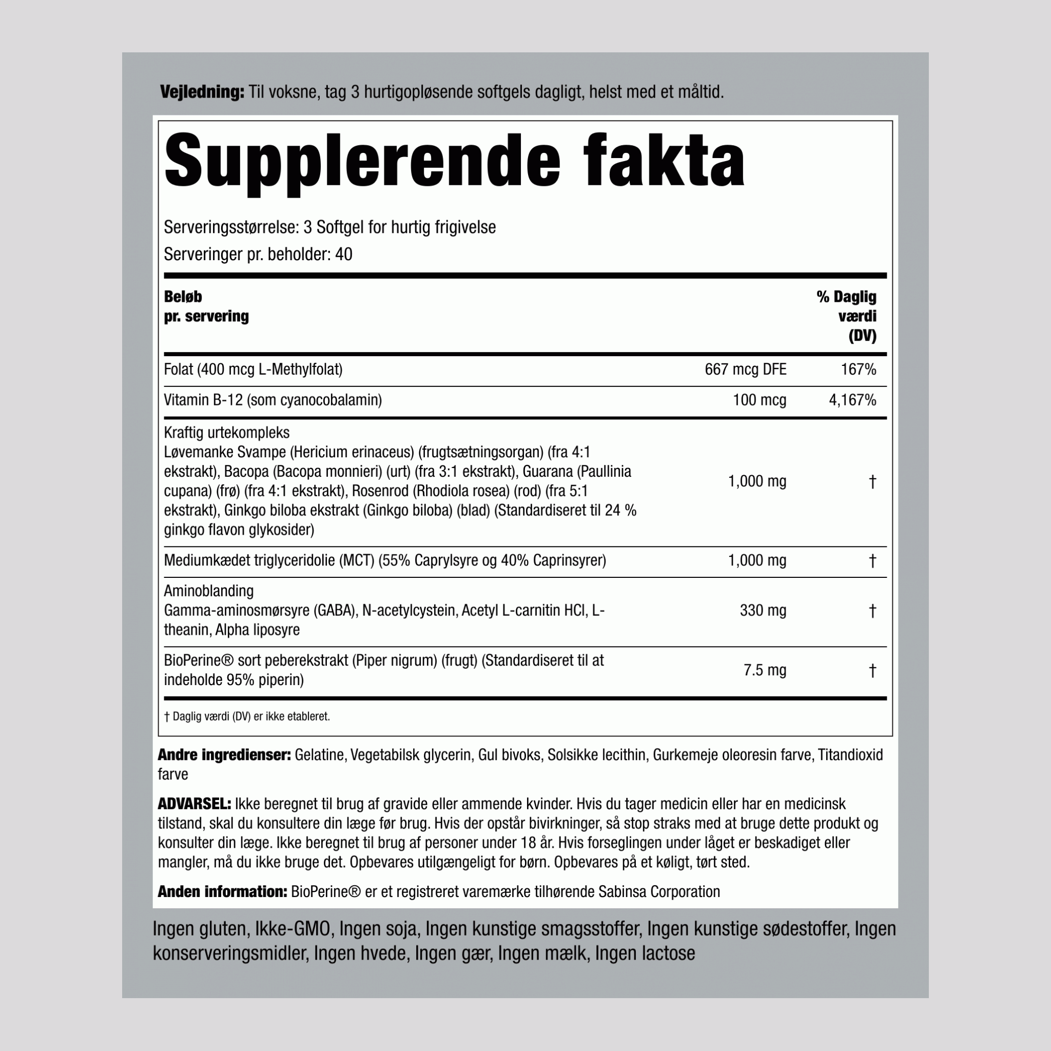 Brain-up 120 Softgel for hurtig frigivelse 2 Flasker    