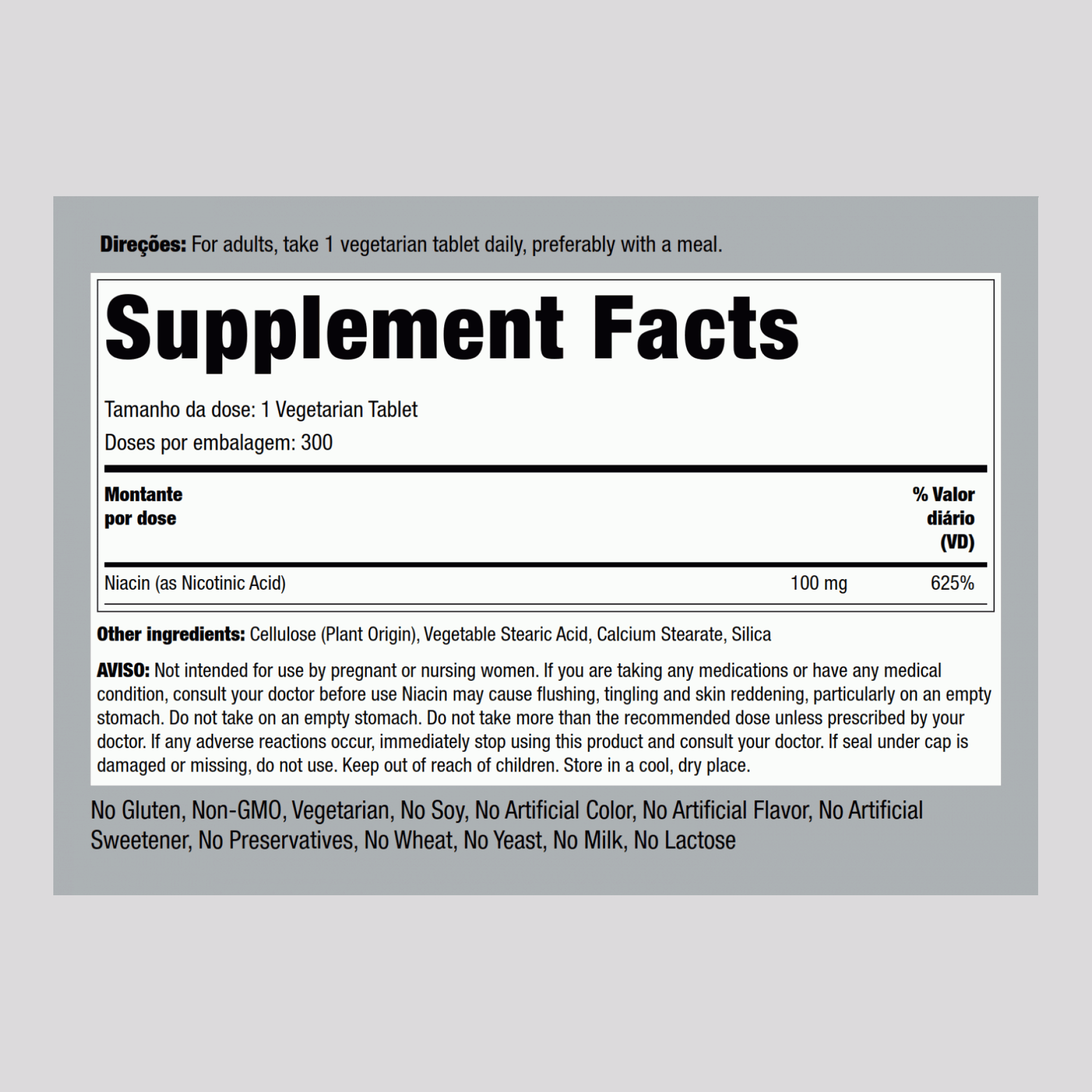 Niacina  100 mg 300 Comprimidos     