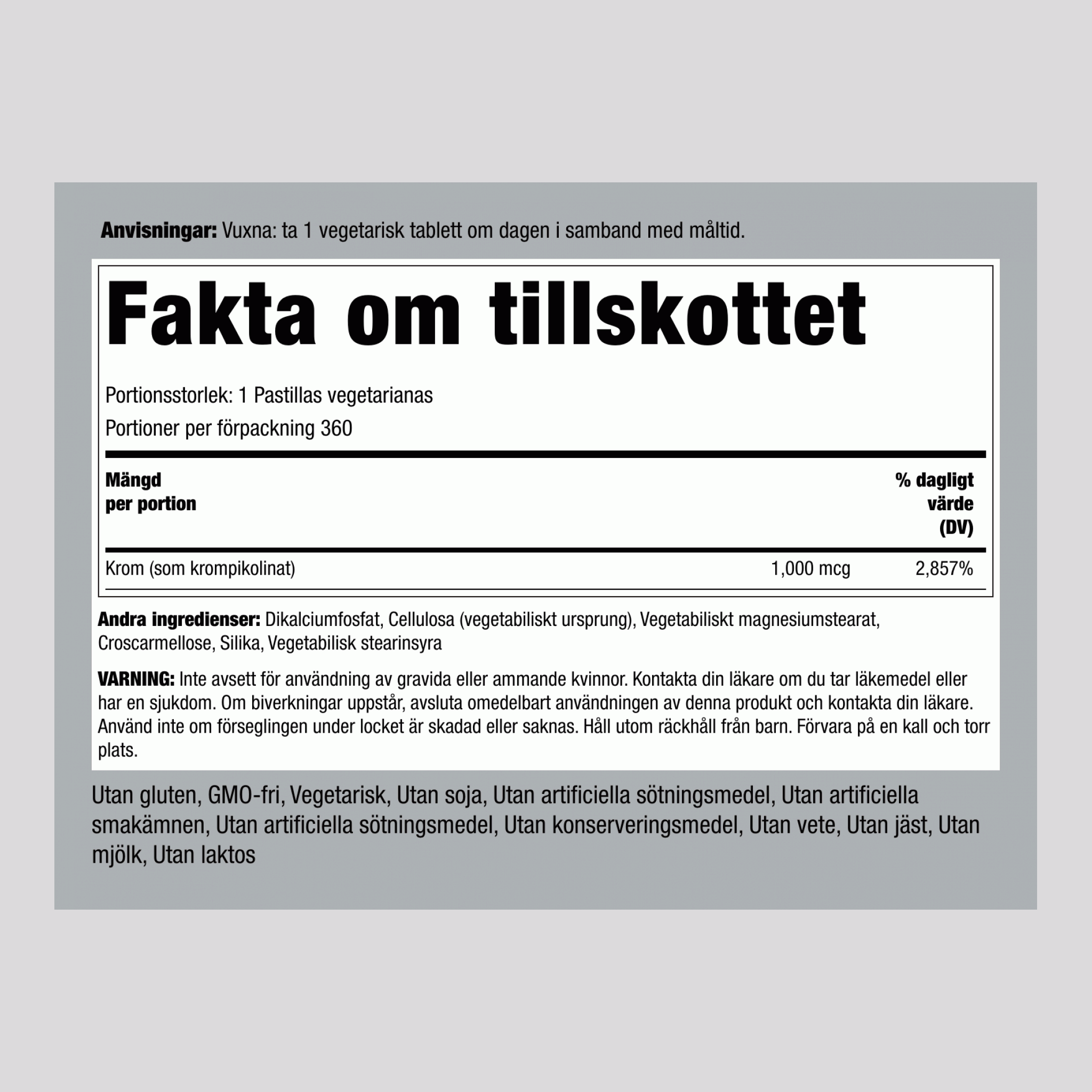 Krompikolinat  1000 mcg 360 Tabletter     