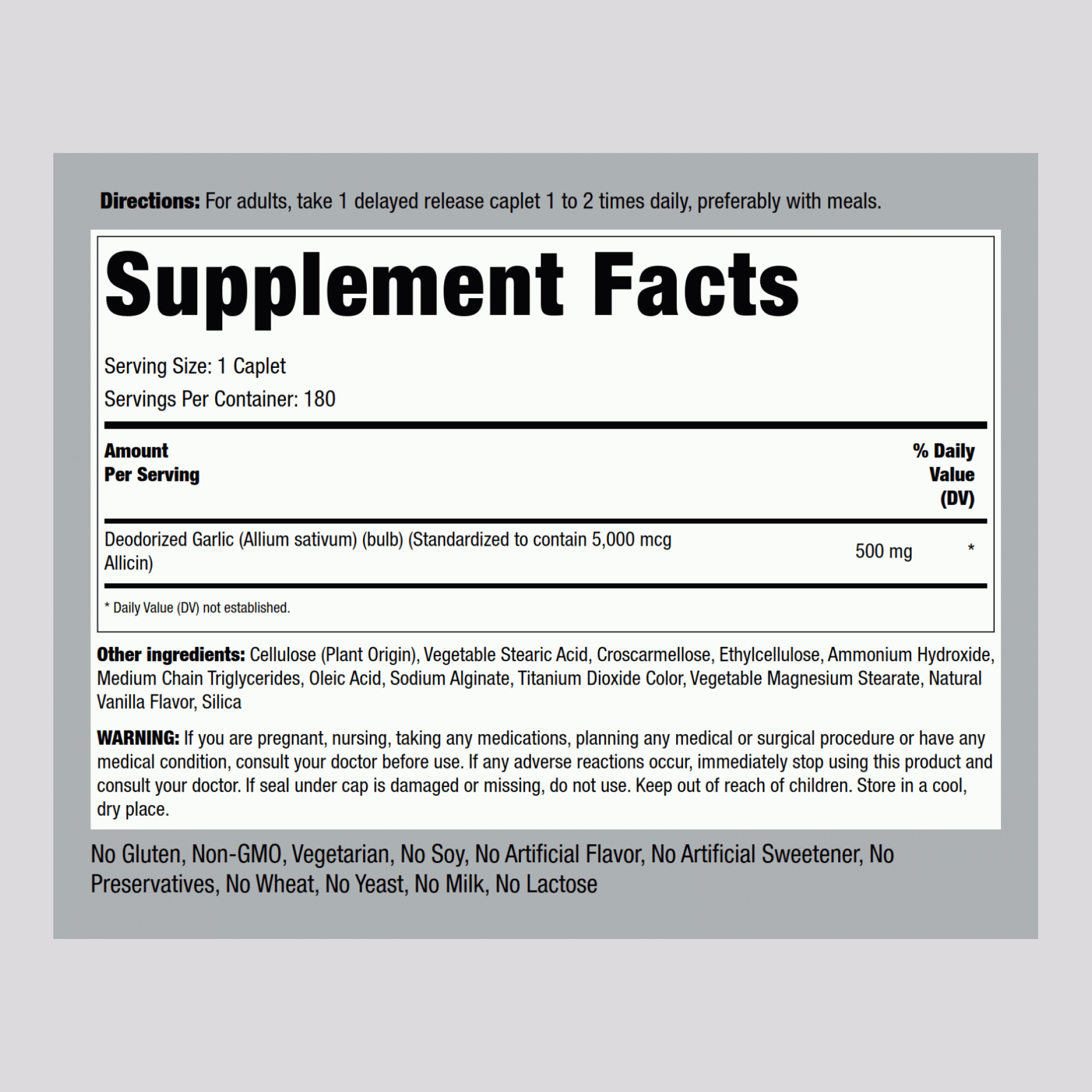 大蒜素,500 mg 180 錠     