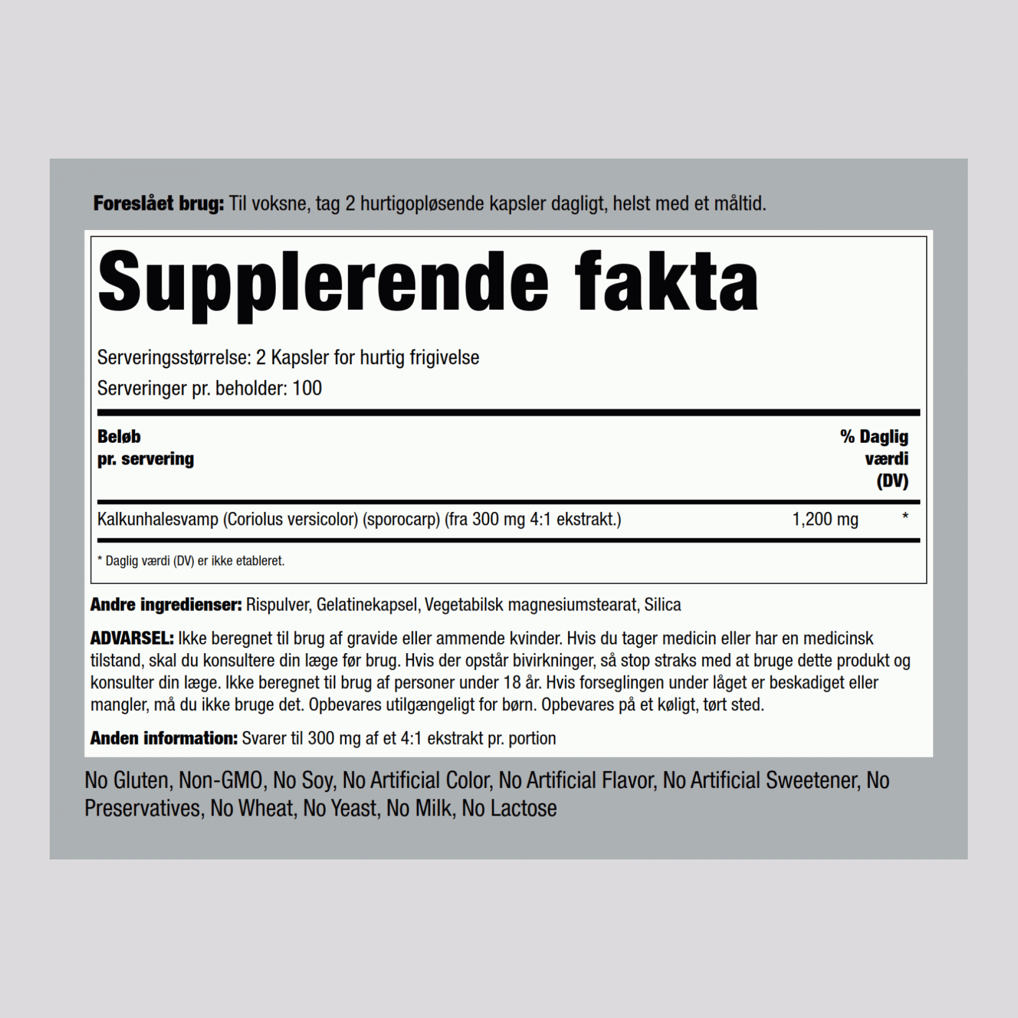 Turkey Tail Mushroom, 1200 mg (per serving), 200 Quick Release Capsules, 2  Bottles