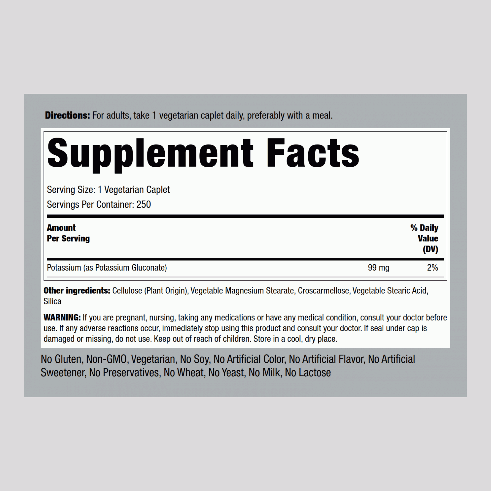 螯合鉀（葡萄糖酸酯）膠囊 ,99 mg 250 錠     