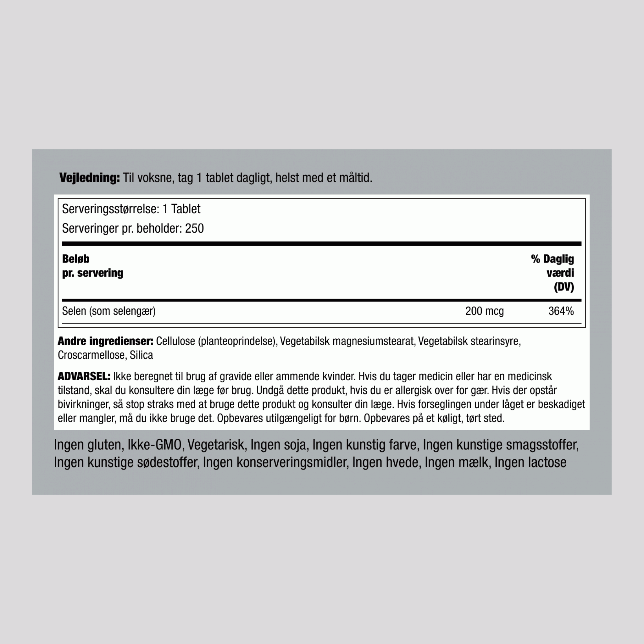 Selen 200 mcg 250 Tabletter     