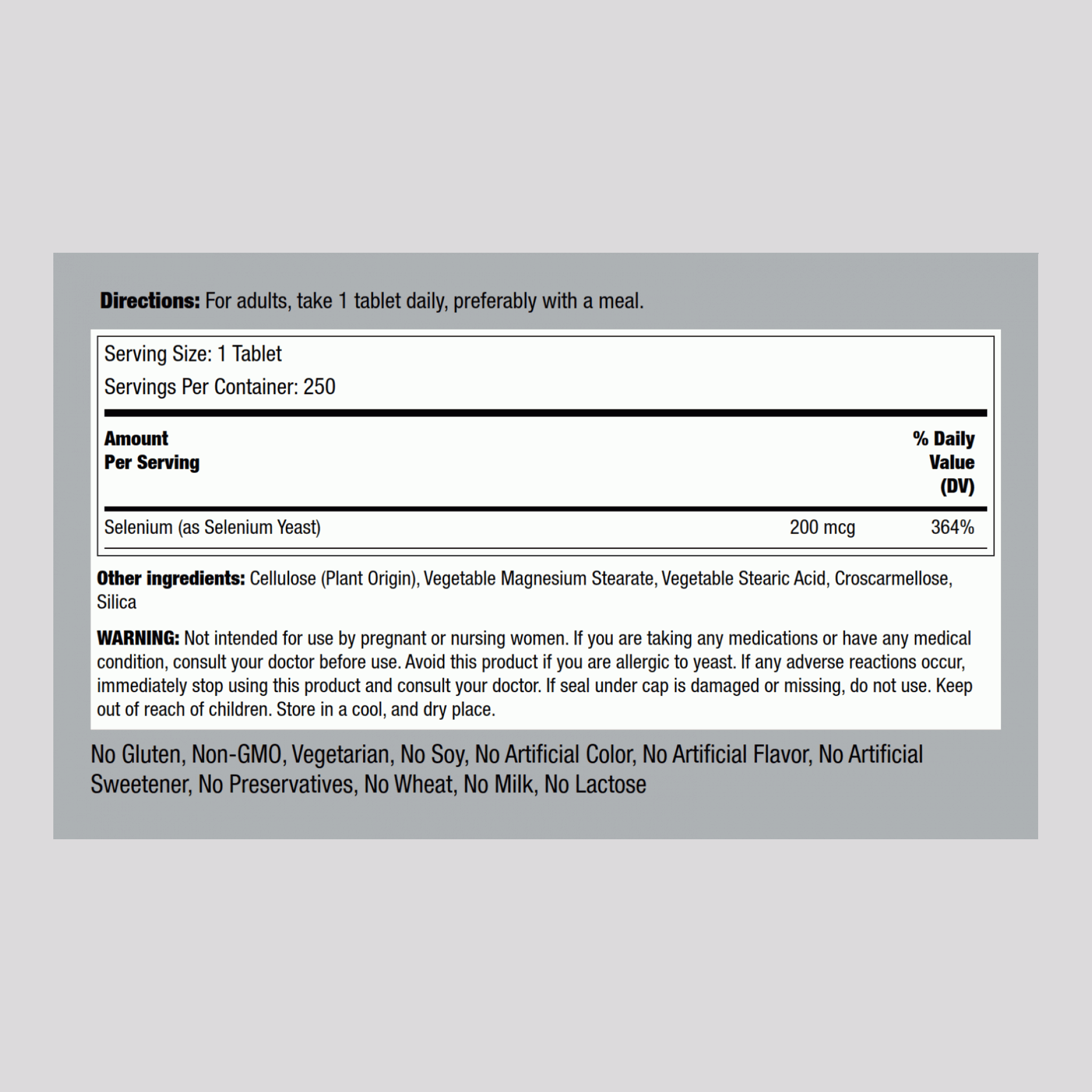 硒 200 mcg 250 錠劑     