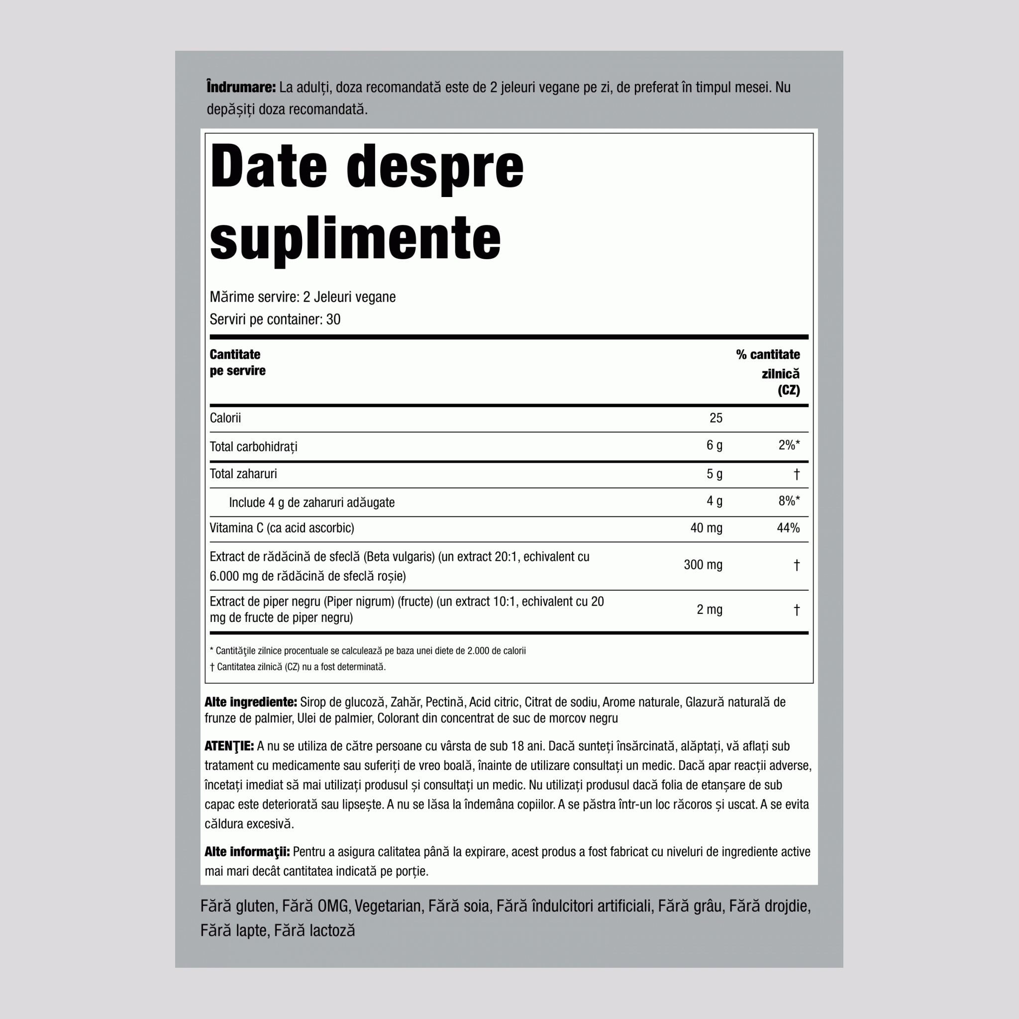 Rădăcină de sfeclă (Căpșuni) 60 Jeleuri vegane      