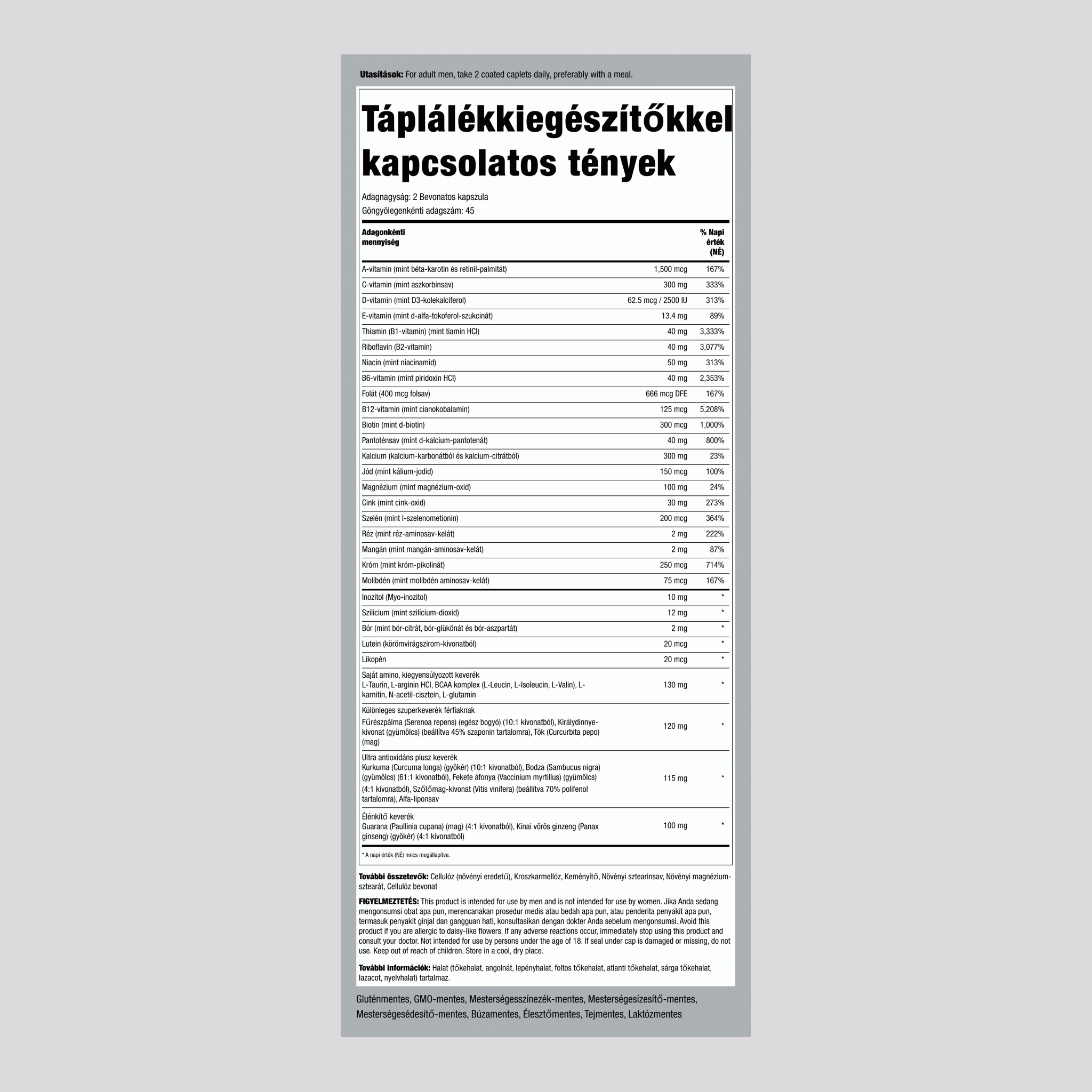 Mega Multiple for Men 90 Bevonatos kapszula       