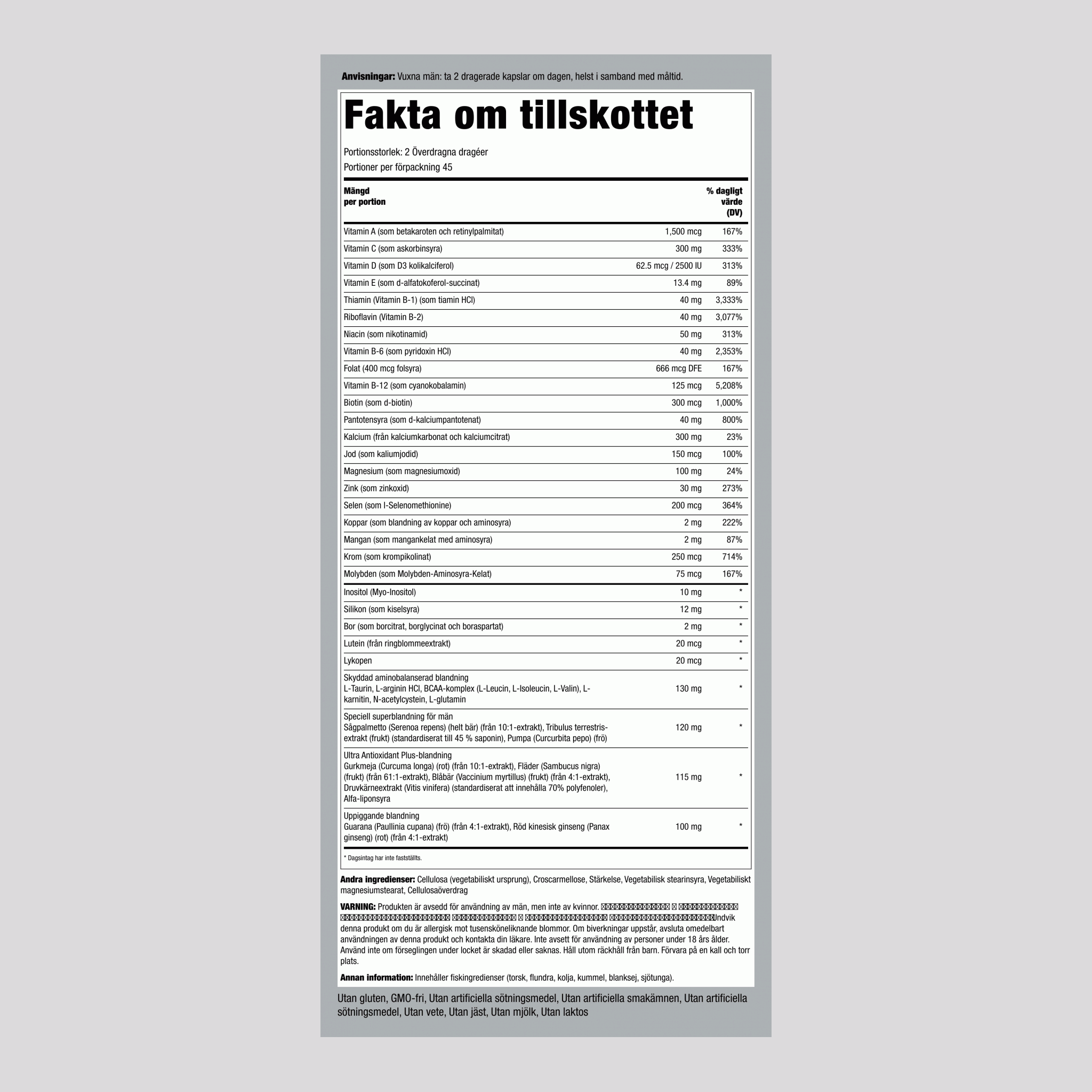 Mega Multiple för män 90 Överdragna dragéer       