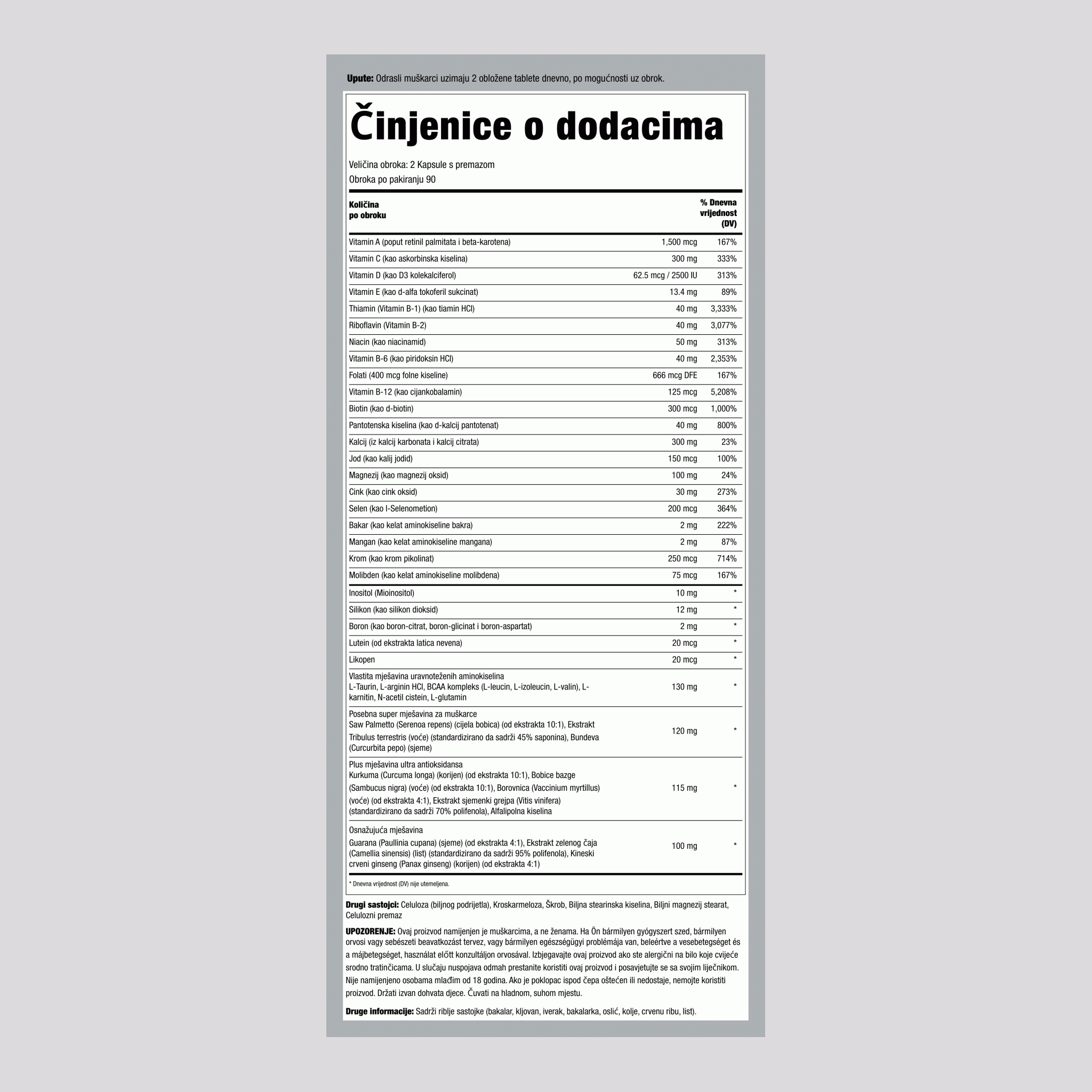 Mega Multiple za muškarce 180 Kapsule s premazom       