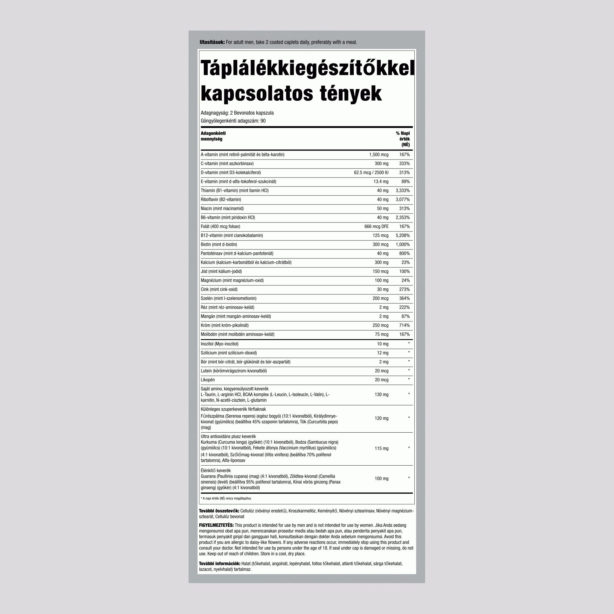 Mega Multiple for Men 180 Bevonatos kapszula       