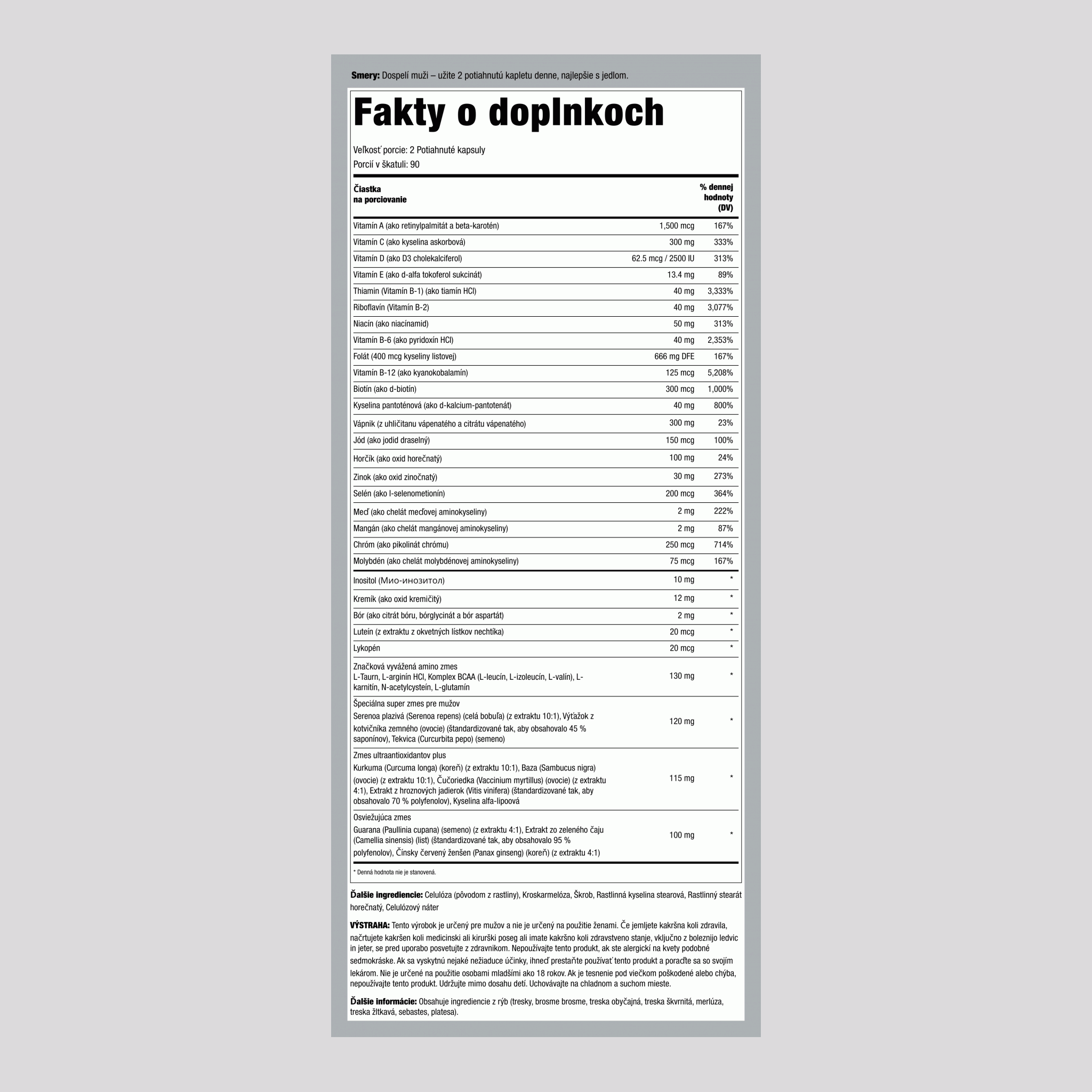 Mega Multiple pre mužov 180 Potiahnuté kapsuly       